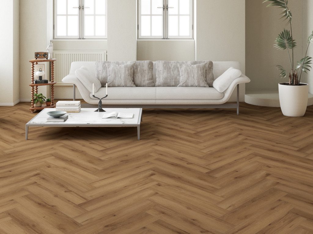 BASICfloor Vinylboden Vinylboden Heringbone Eiche rustikal Fischgrät
