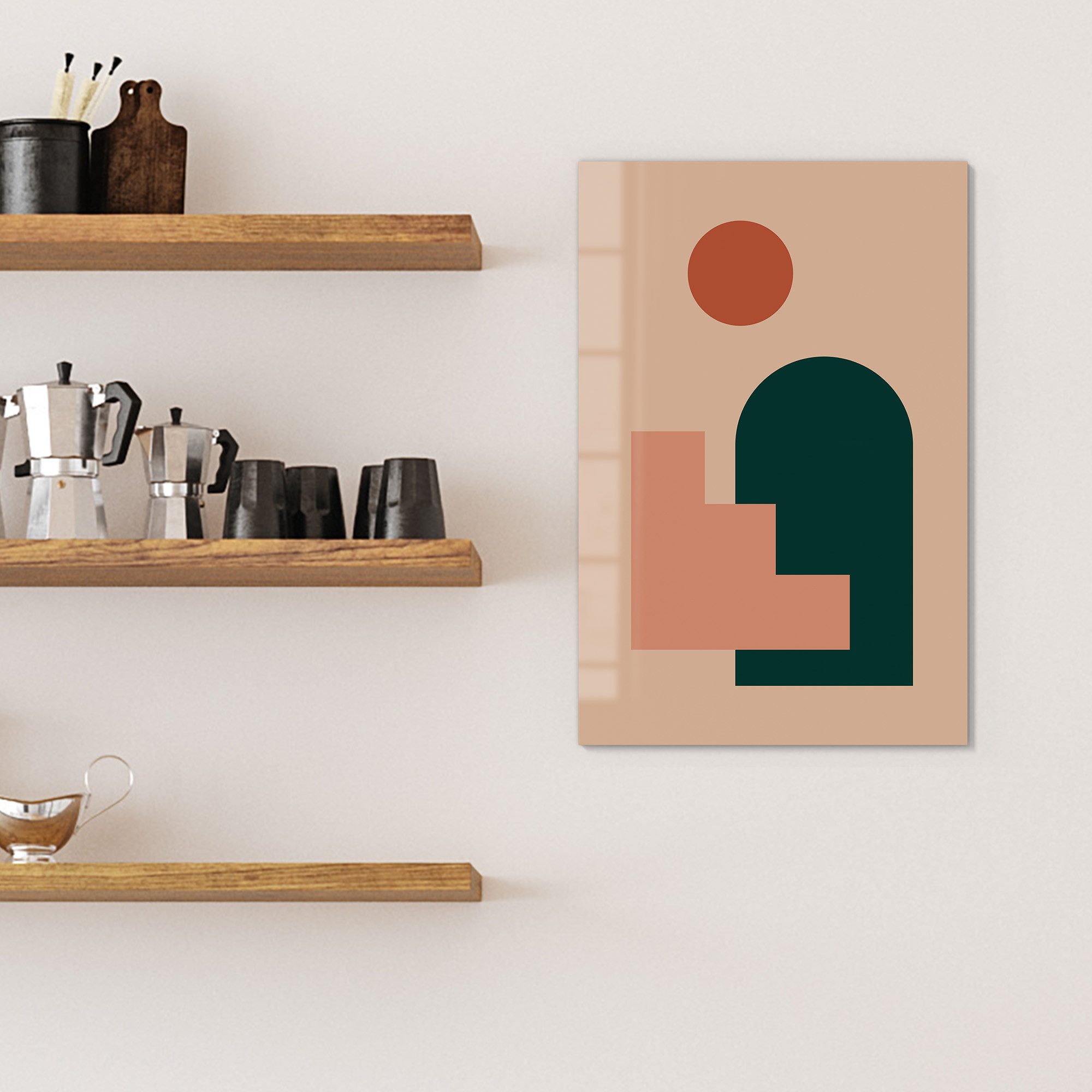 DEQOART Magnettafel 'Geometrischer Frieden', Whiteboard Pinnwand beschreibbar