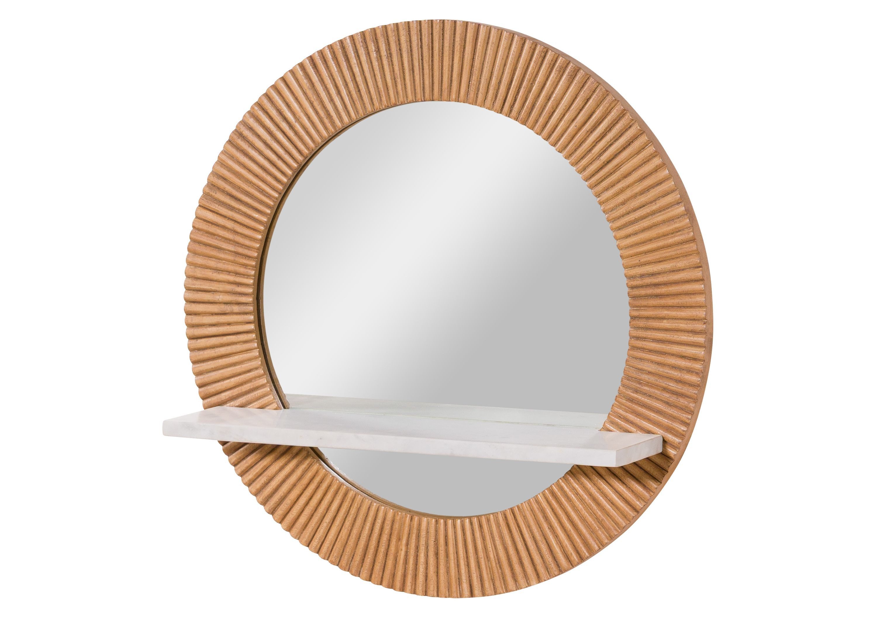 Massivmoebel24 Spiegel (1-St., Mango 65x15x65 natur lackiert / Marmor weiß BARCELONA #561), Mango 65x15x65 natur lackiert / Marmor weiß BARCELONA #561