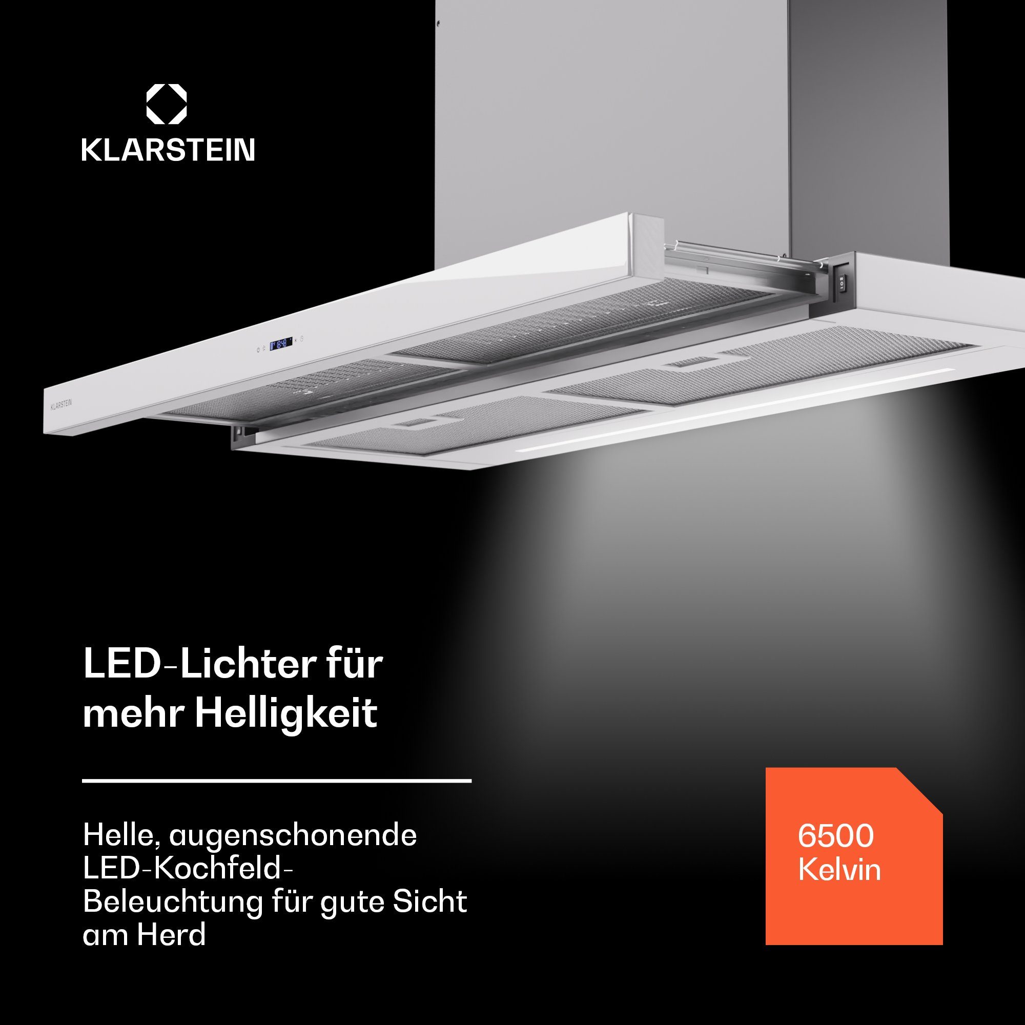 Klarstein Deckenhaube Mariana Neo 90 Dunstabzugshaube Abluft Umluft LCD Touch – Bild 3 von 5