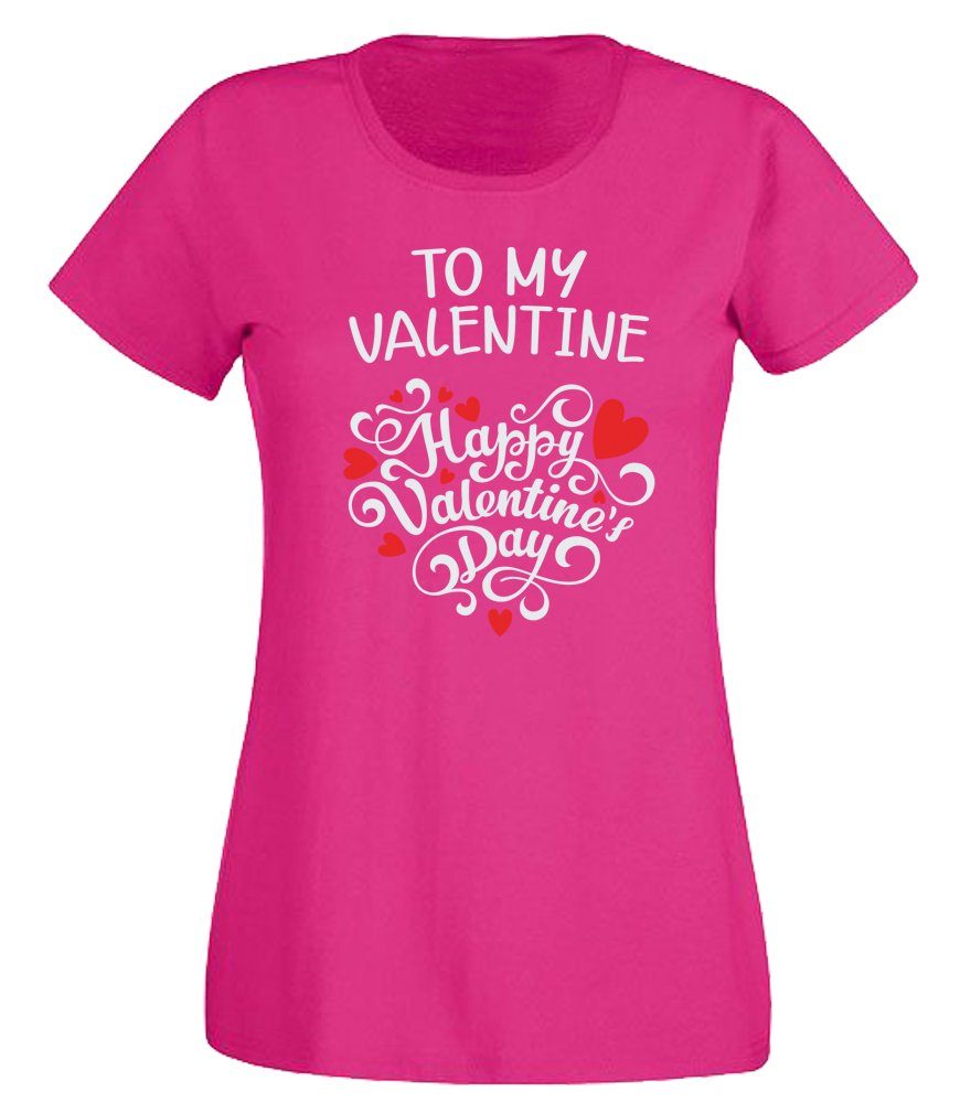 G-graphics T-Shirt Damen T-Shirt - To my Valentine – Happy Valentines Day Slim-fit, mit trendigem Frontprint, Aufdruck auf der Vorderseite, Spruch/Sprüche/Print/Motiv, für jung & alt