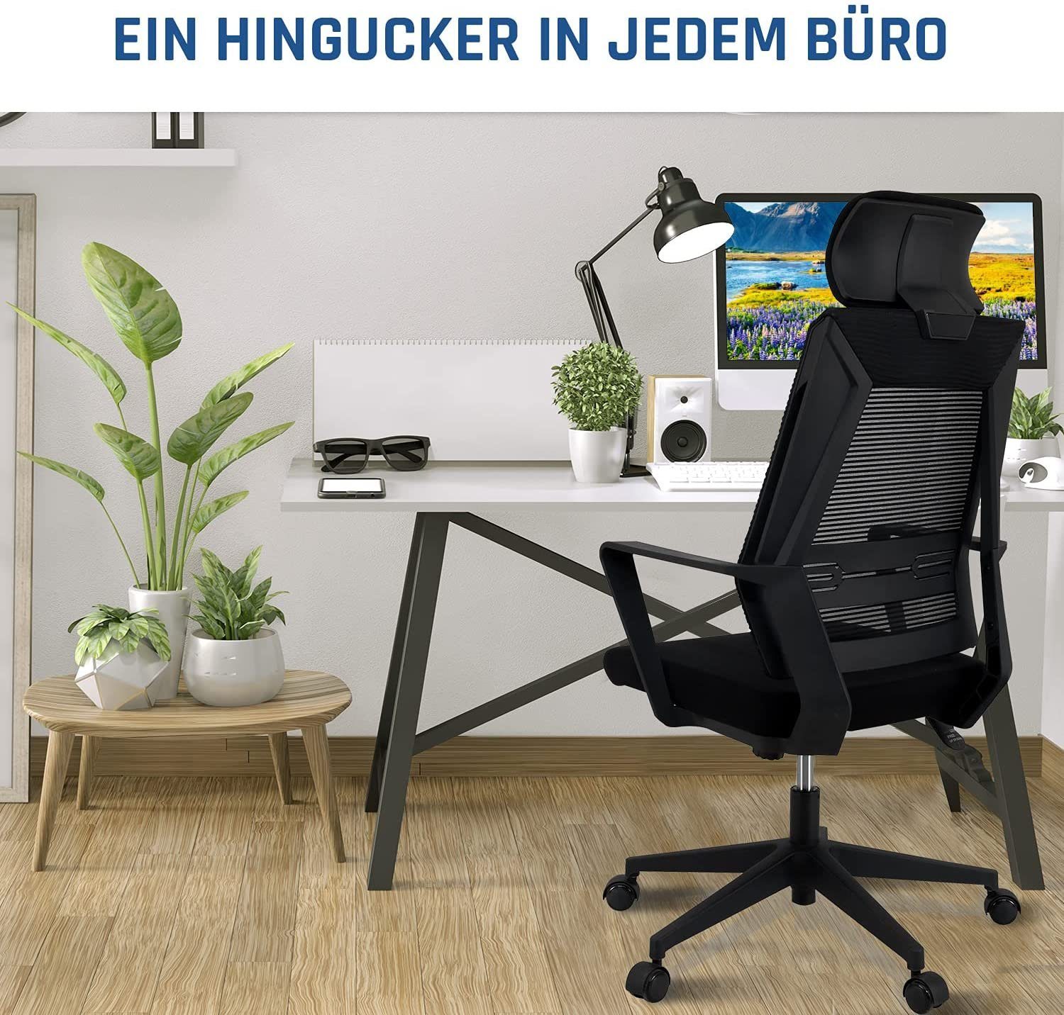KLIM Bürostuhl K300, moderner und fürs Arbeitszimmer Stylischer Qualität, Hochwertige Arbeit, Bürostuhl Stuhl für ergonomischer die