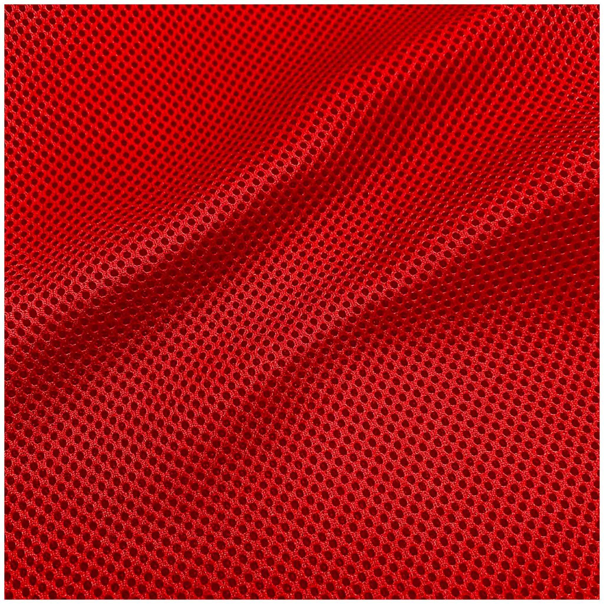 maDDma Stoff 3D Air Mesh 4mm Distanzgewebe 150cm Meterware Polyester Rucksack DIY, rot