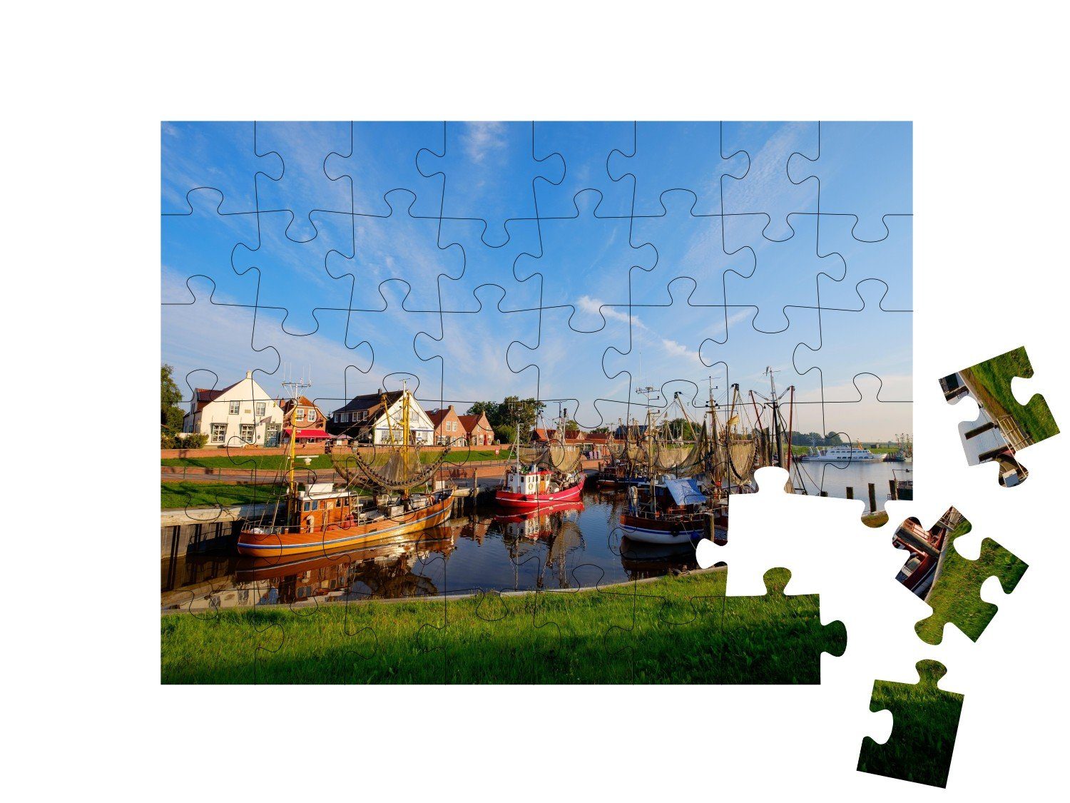 48 Der von Niedersachsen Greetsiel, Puzzleteile, Greetsiel, Puzzle Deutschland, Fischereihafen puzzleYOU puzzleYOU-Kollektionen