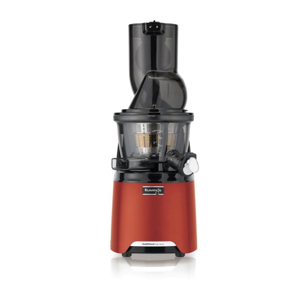 Kuvings Slow Juicer Healthfriend Smart Juicer Motiv1, 240 W, Mastizierender Kaltpress-Entsafter mit Körperanalysator Matt Dunkelrot