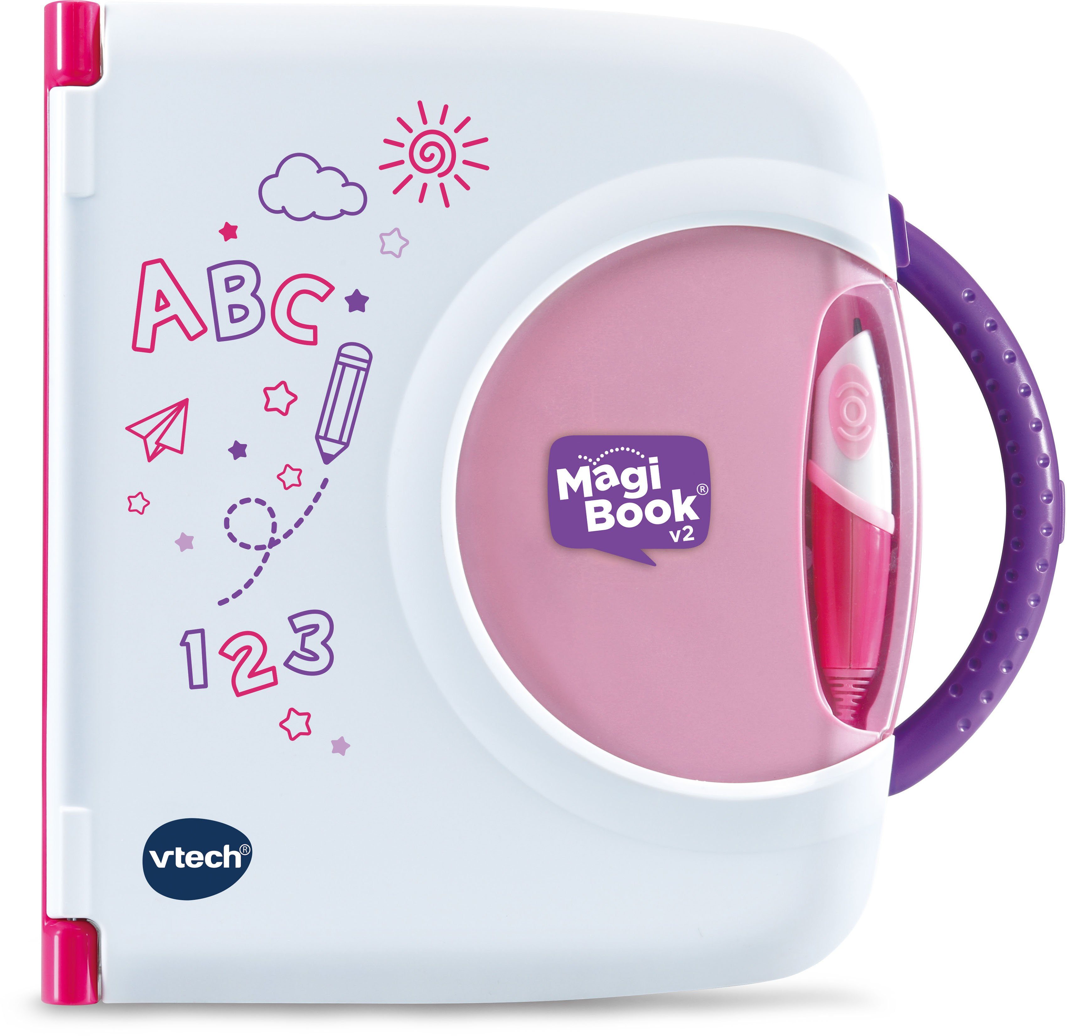 Vtech® Kindercomputer MagiBook v2, pink, Interaktives Lernbuchsystem, mit 2 Lernbüchern