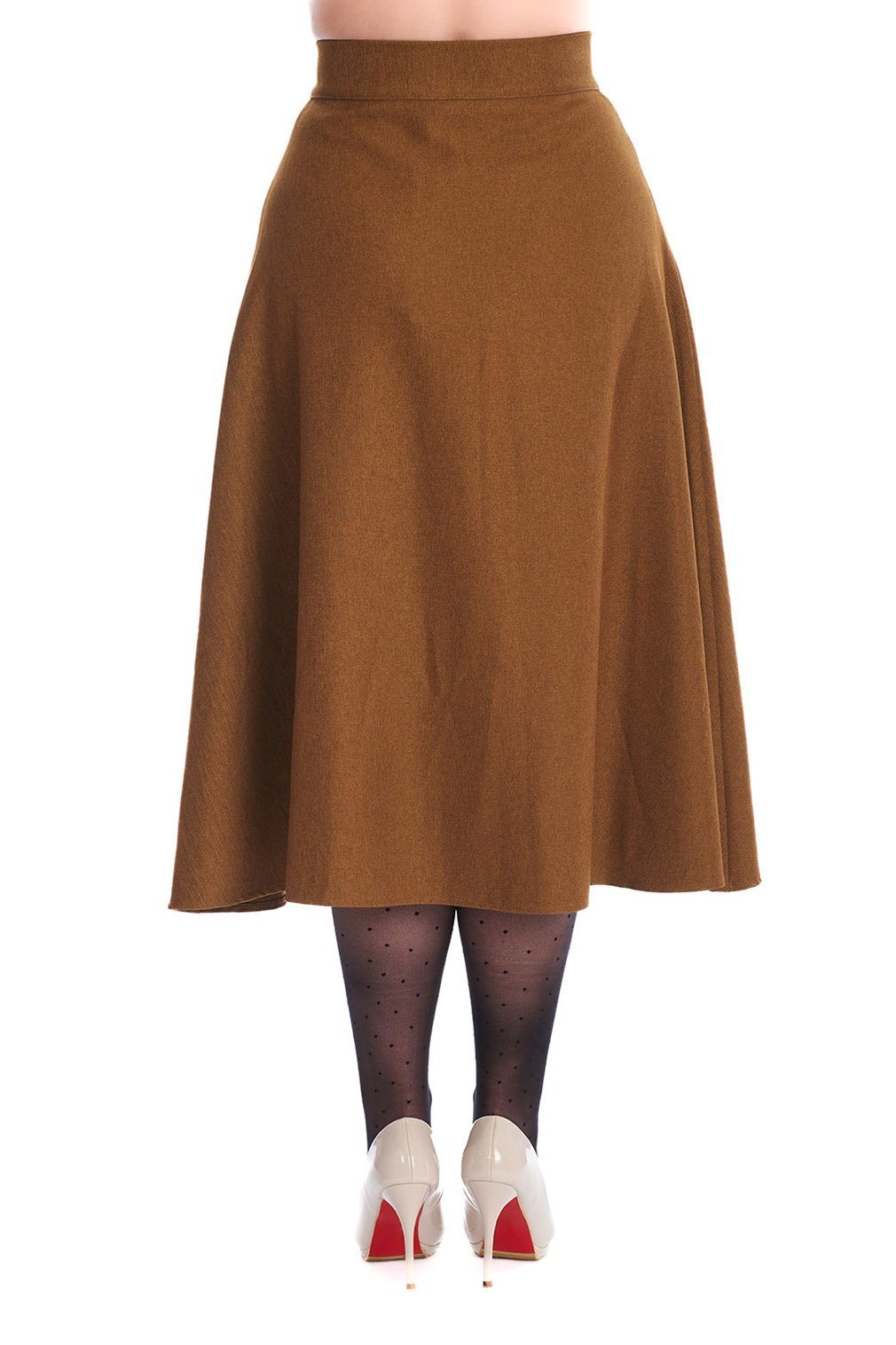 Banned A-Linien-Rock Book Worm Khaki Retro Vintage Swing Skirt
