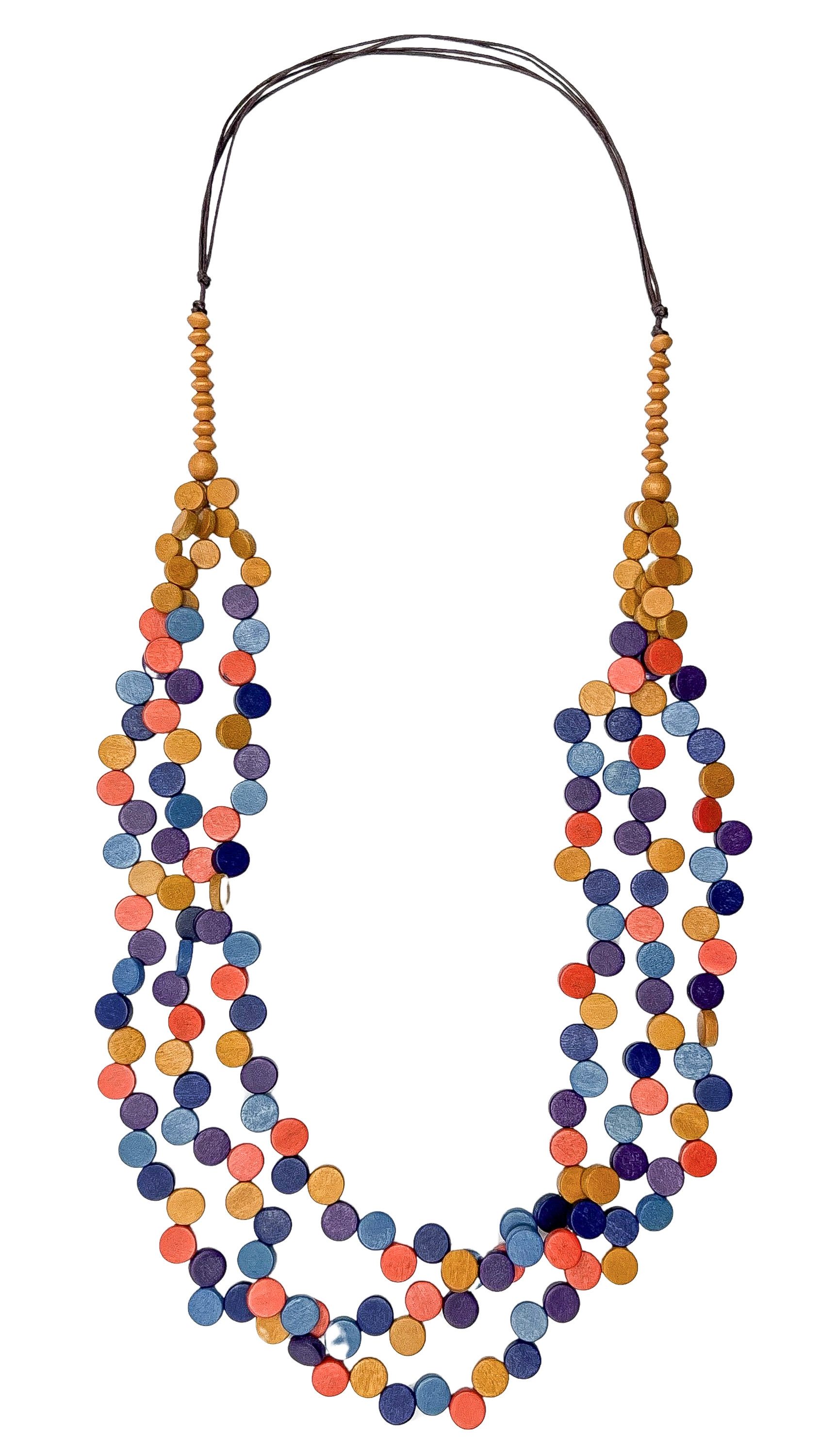 COLLEZIONE ALESSANDRO Lange Kette Perla, mit vielen kleinen Holzscheibchen