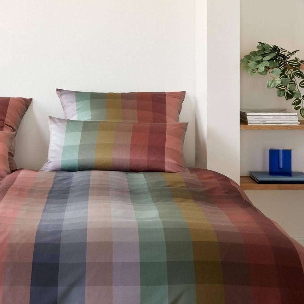 Bettwäsche Check Out Rouge 155 x 220 cm, Jersey von Elegante