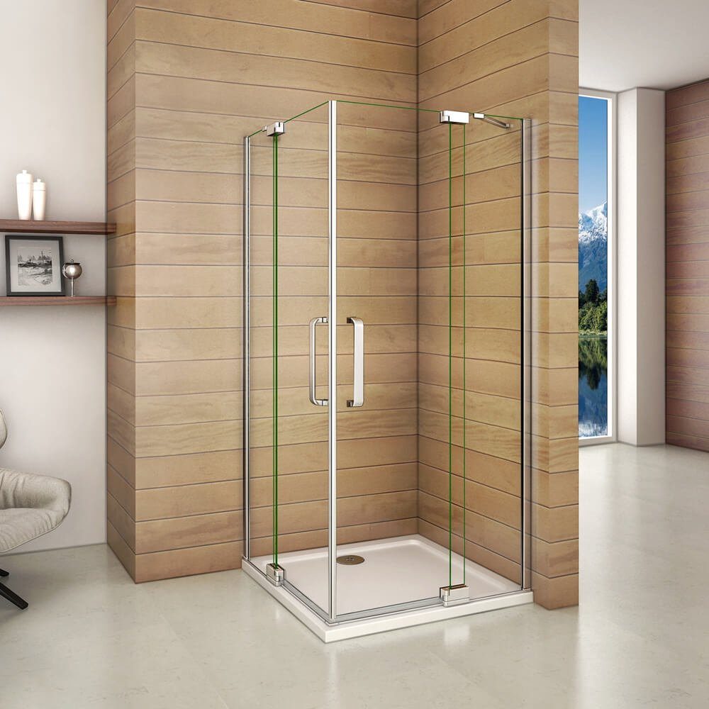 duschspa Eckdusche Duschkabine Duschtür Glastür Drehtür Schwingtür Pendeltür Dusche, BxT: 80x80 cm, Einscheibensicherheitsglas, Sicherheitsglas, Set, links und rechts montierbar