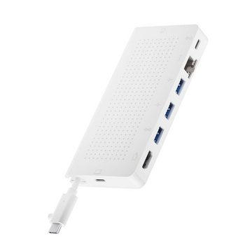 Twelve South StayGo, USB-C Hub mit 8 Ports inkl. 1m Kabel und Kurzkabel, Weiß Notebook-Adapter