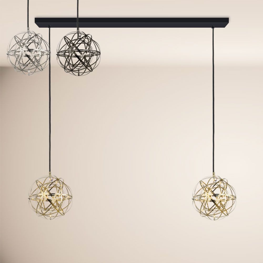 s.luce Pendelleuchte Atom LED Esstisch-Pendelleuchte 2-5-flammig Balken 120cm Chrom, Warmweiß
