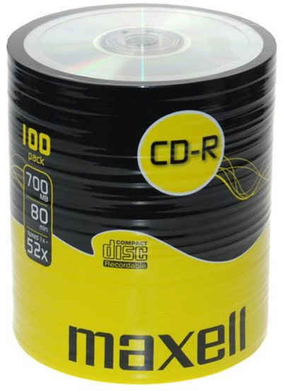Maxell CD-Rohling 100 Maxell Rohlinge CD-R 80Min 700MB 52x Shrink