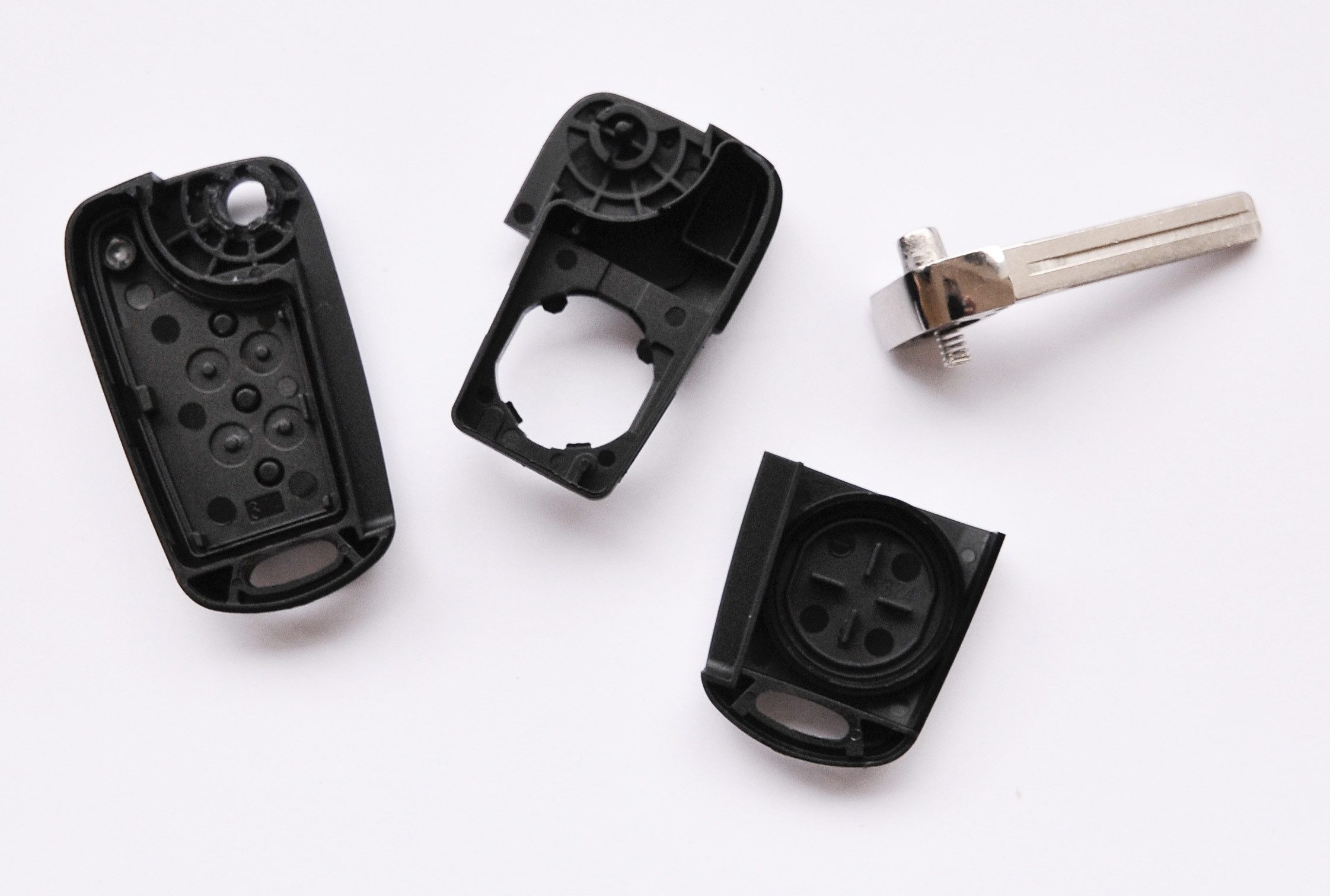 mt-key Auto Klapp Schlüssel Reparatur Gehäuse + Rohling + passende CR2032 Knopfzelle, CR2032 (3 V), für Hyundai i10 i20 i30 ix35 KIA Sportage Funk Fernbedienung