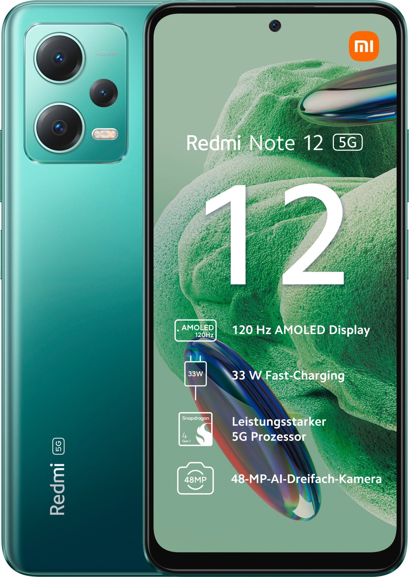 Xiaomi Redmi Note 12 5G 4GB+128GB Smartphone (16,94 cm/6,67 Zoll, 128 GB Speicherplatz, 48 MP Kamera) Grün