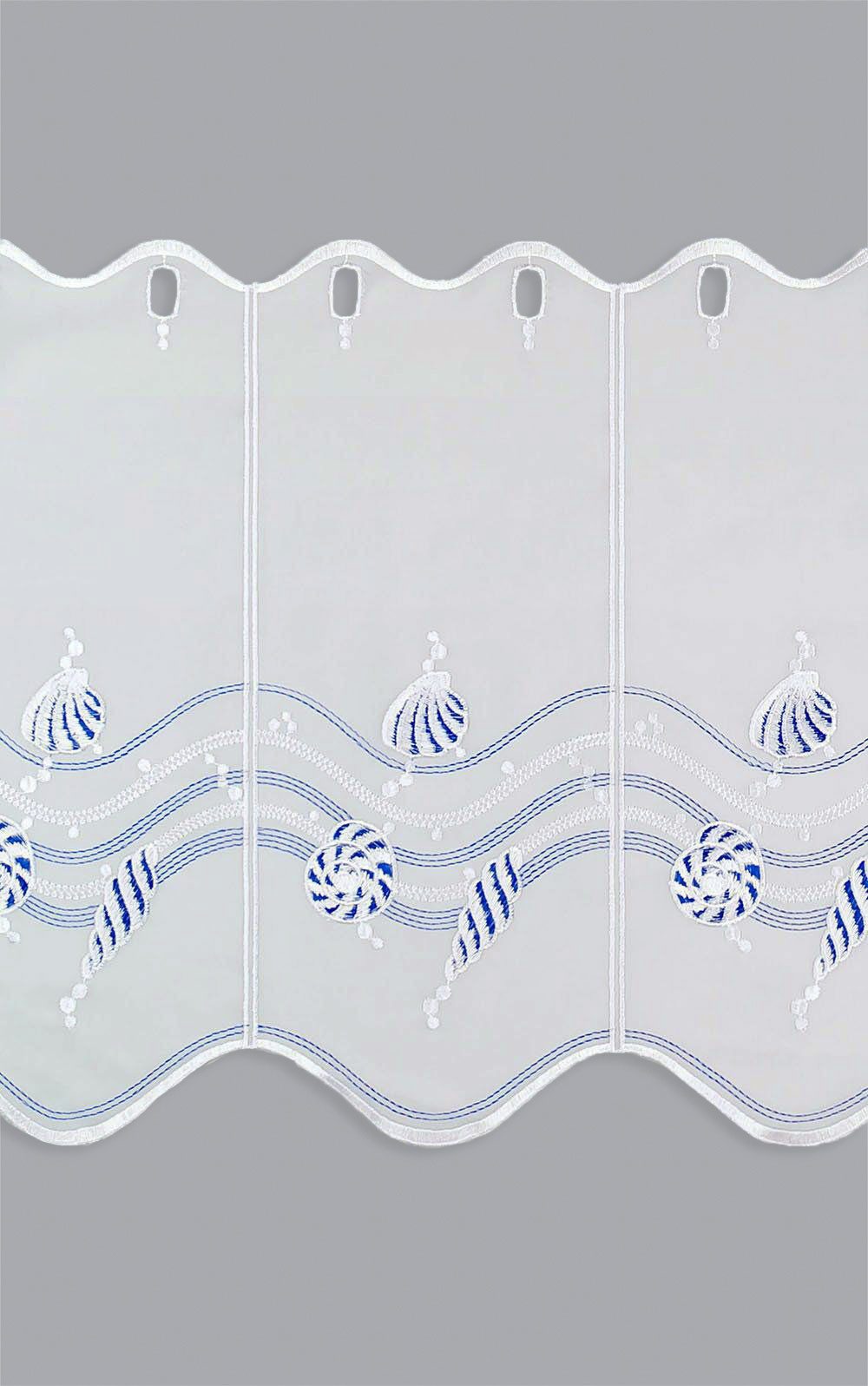 Plauener Spitze® Scheibengardine Muscheln (1 St), transparent, HxB 40x48.9cm