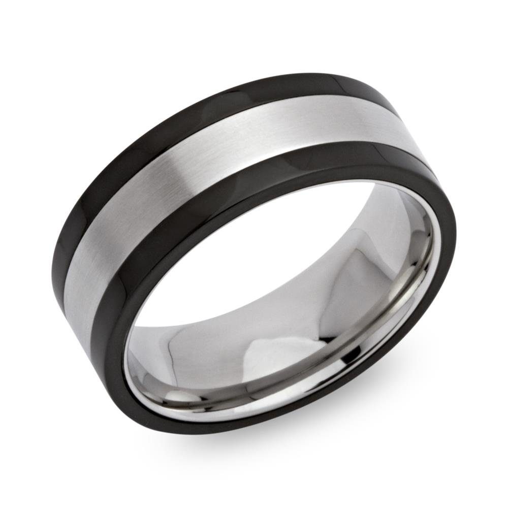 Fingerring Unique Ring Edelstahl schwarz ionisiert R9123