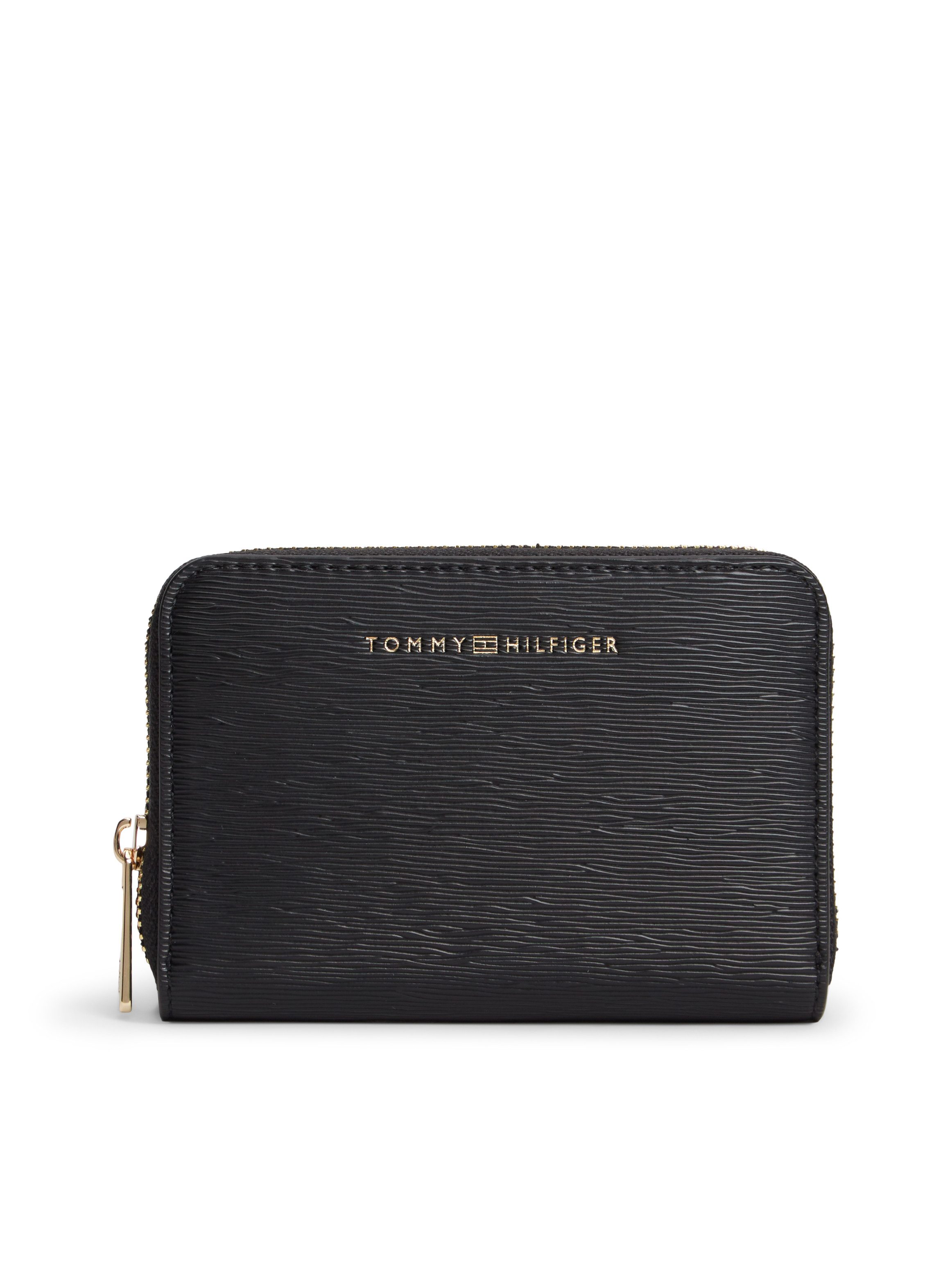 Tommy Hilfiger Geldbörse TH MODERN COMPACT ZA, Damen Geldbeutel, Portemonnaie mit Logo-Schriftzug