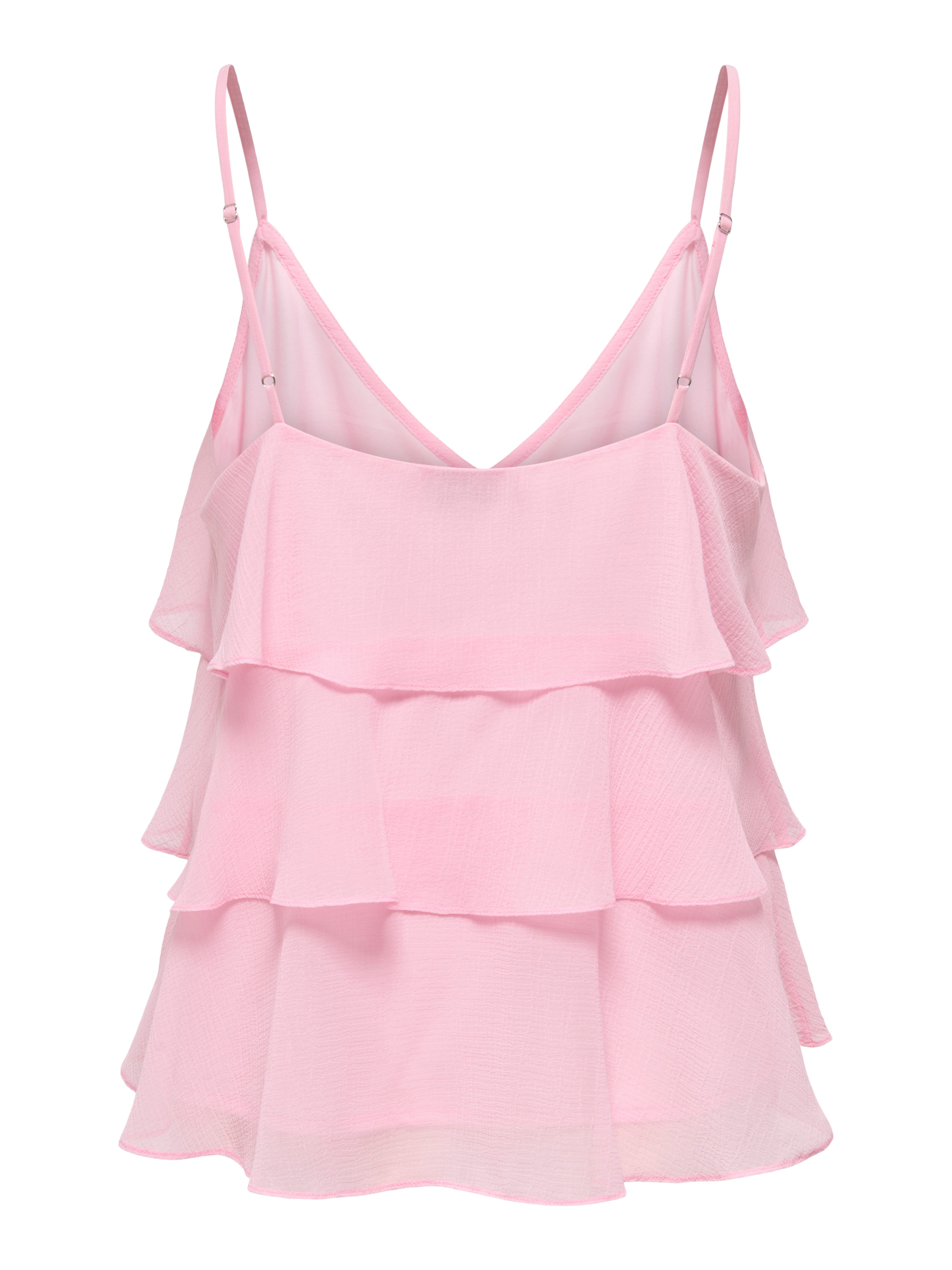 ONLY Trägertop ONLLINN LIFE FLOUNCE SINGLET WVN NOOS Kunstfaser, regular fit