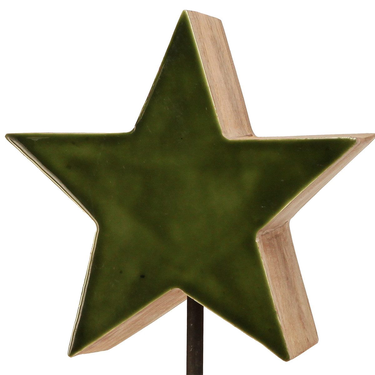 Florists Products Weihnachtsmann Holzdeko Stern auf Standfuß Weihnachten Grün Braun 20x9,5x50cm