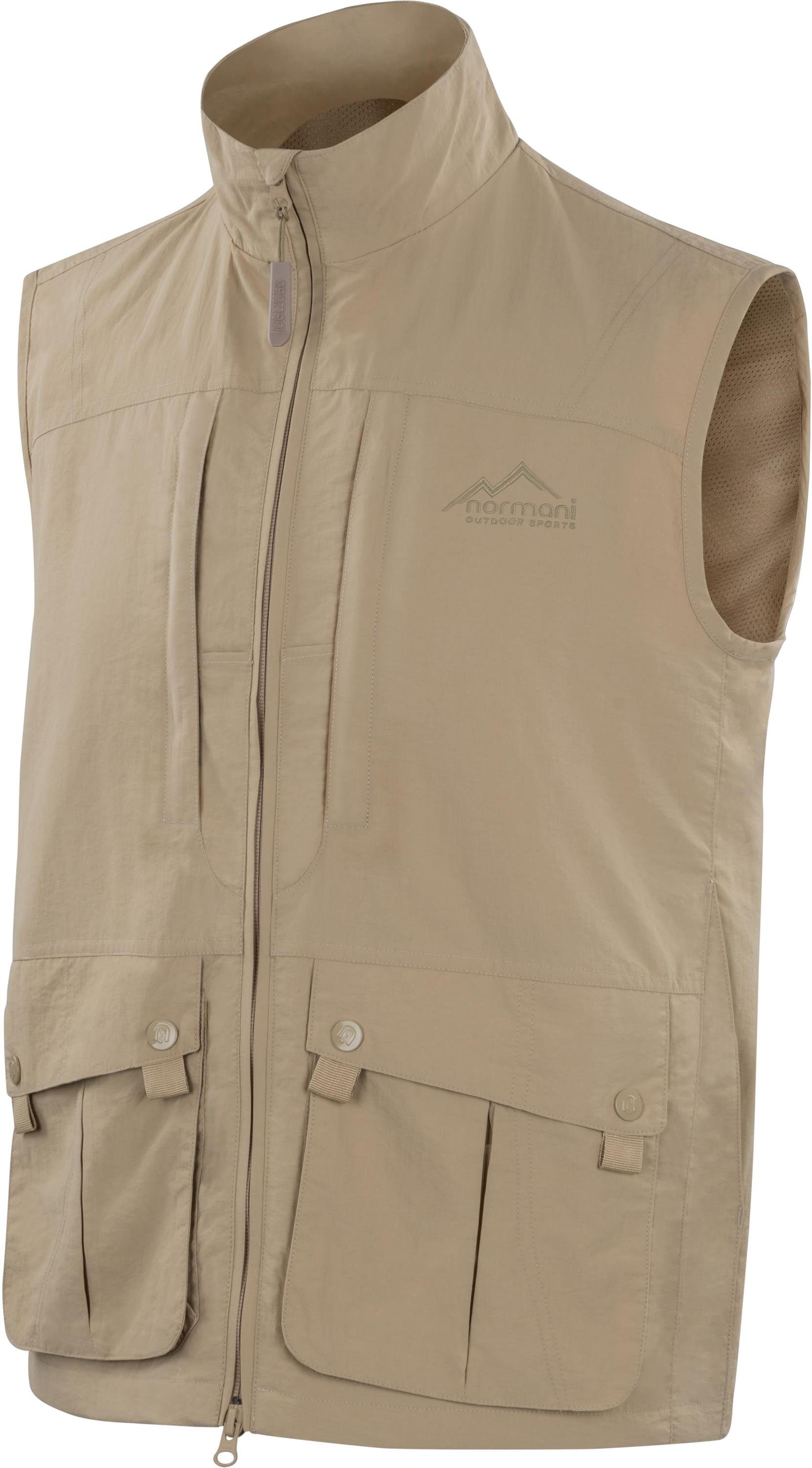 normani Funktionsweste Outdoor Weste Okapi Outdoorweste Sommerweste Angelweste Jagdweste mit Sonnenschutzmaterial