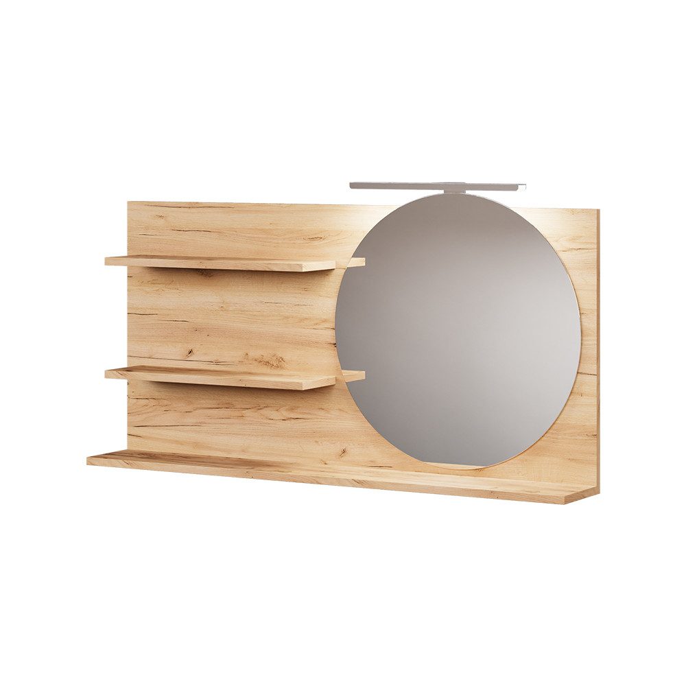 Vicco Badezimmerspiegelschrank Avena, Eiche, 100 x 50 cm mit 3 offenen Fächern (1-St)