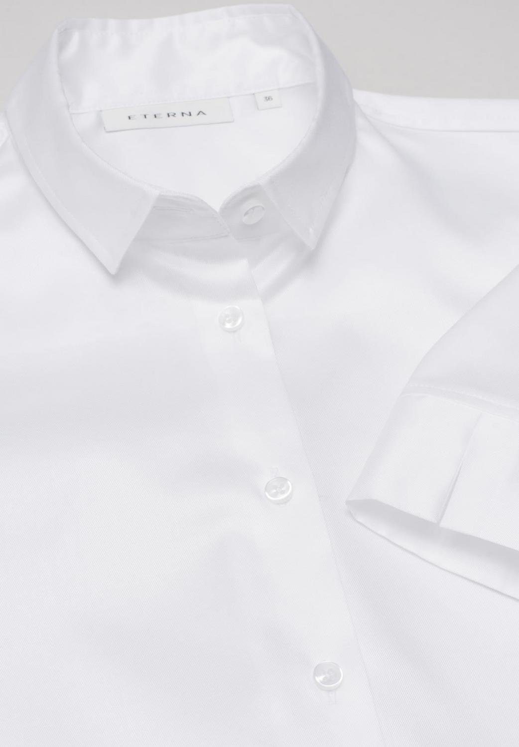 Blusentop ETERNA REGULAR FIT COVER SHIRT Kurzarm Bluse weiss twill 5008-00-H965
