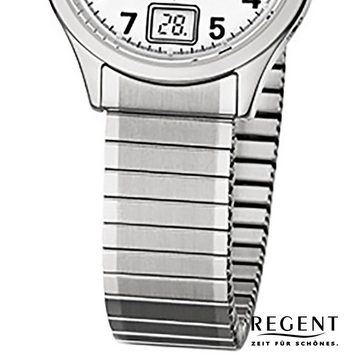 Regent Funkuhr Regent Damen-Armbanduhr silber, Damen Funkuhr rund, klein (ca. 29mm), Edelstahlarmband