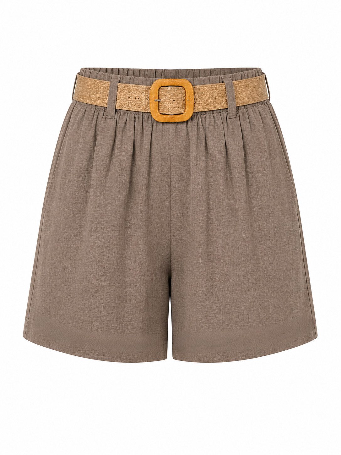ITALY VIBES Bermudas - kurze Sommerhose mit Flechtgürtel für Damen - modische Shorts ONE SIZE - passend für Größen S bis L