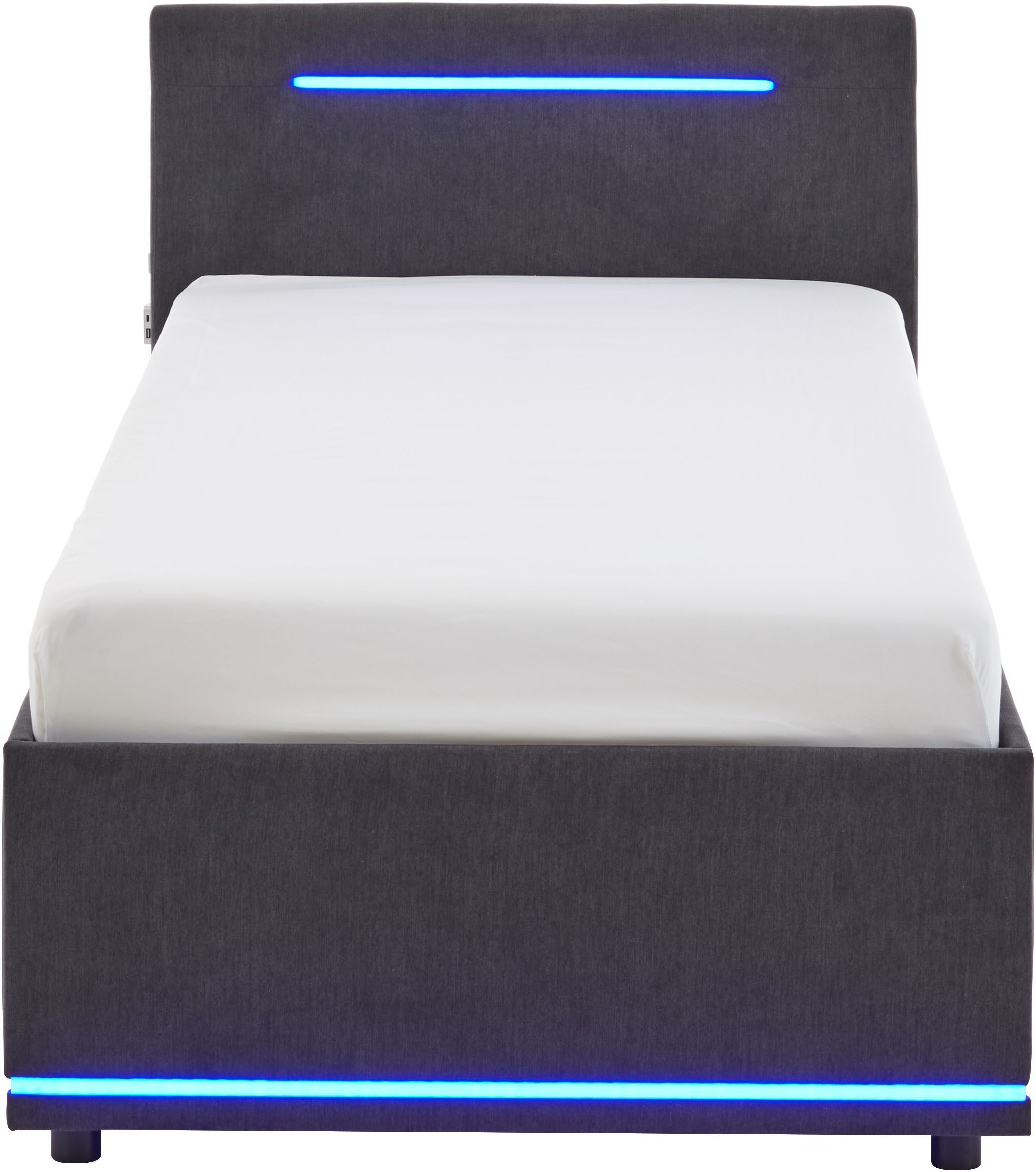 meise.möbel Polsterbett CIRCLE inkl. LED-Beleuchtung & USB-Anschluss, wahlweise mit Bettkasten, erhältlich in den Breiten 90cm, 120cm & 140cm