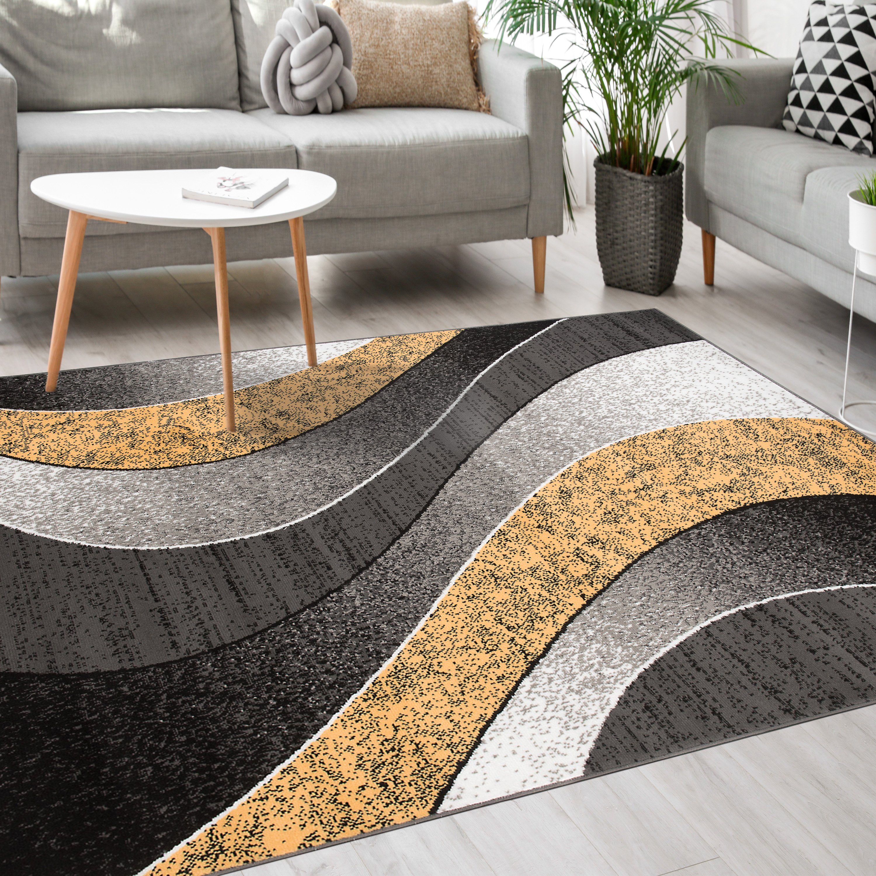 Mazovia Designteppich Modern Teppich Kurzflor Wohnzimmerteppich günstig online kaufen