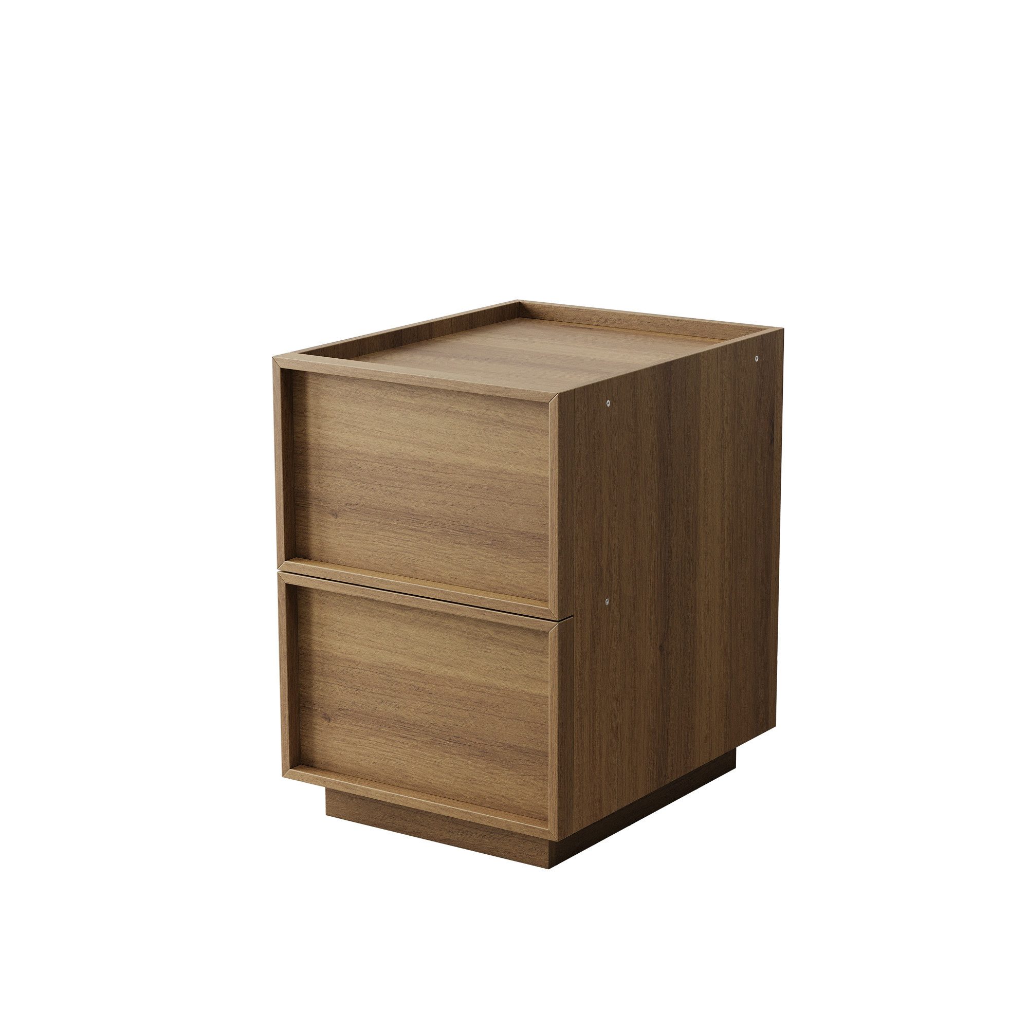 REDOM Nachttisch Moderner Nightstand (mit grifflosen Schubladen Eiche, 1-St., 38 x 48x 54 cm)
