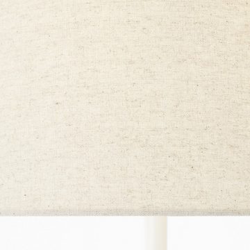 Lightbox Stehlampe, ohne Leuchtmittel, Stehleuchte, Stoffschirm & Holzfuß, 165 cm Höhe, E27, Weiß/Natur