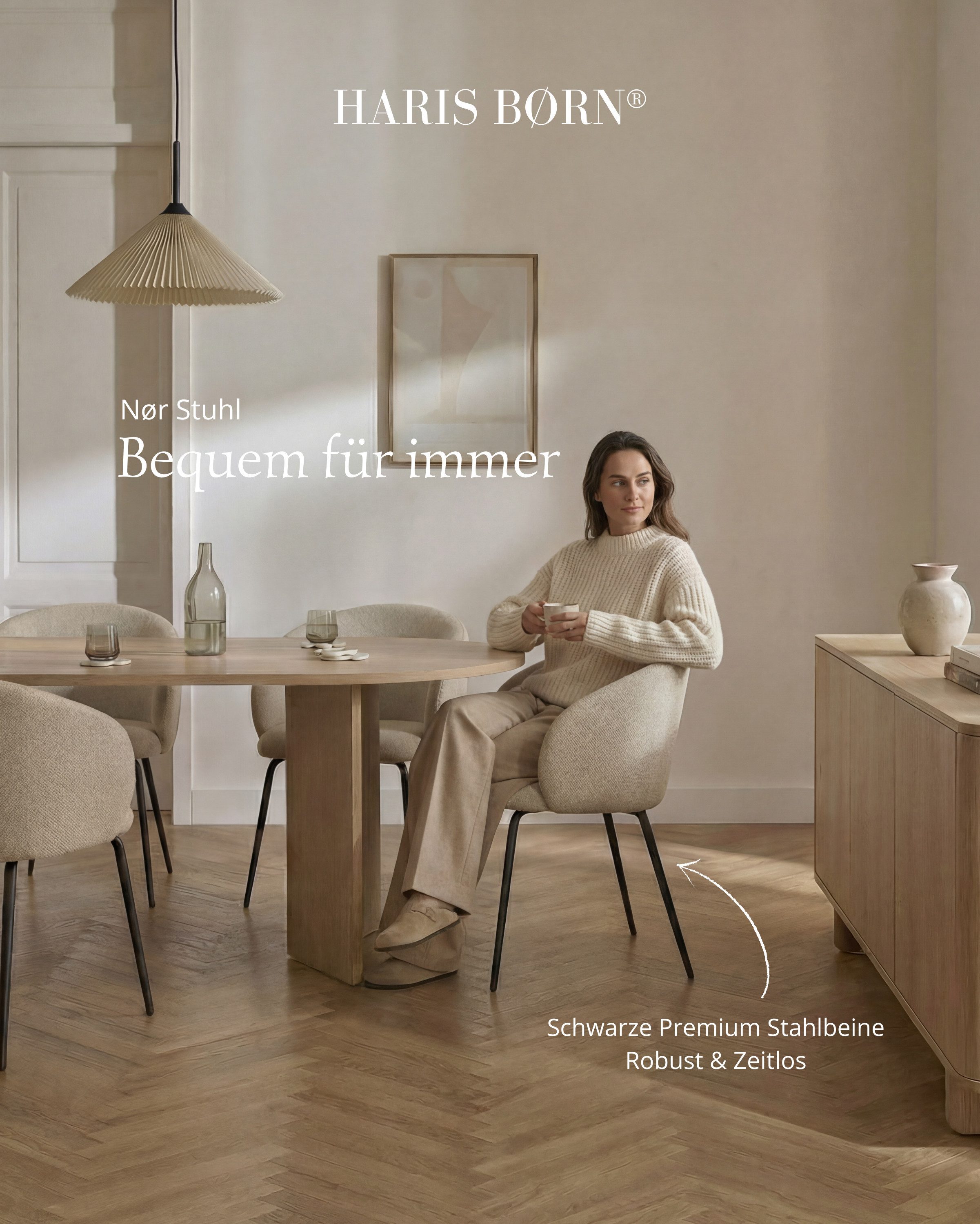 Haris Børn Esszimmerstuhl NØR (versch. Farben) - Bequeme Polster Esszimmerstühle mit Armlehne (Set, 2 St), Premium Esstisch Stühle & Wohnzimmerstühle - Moderne Stühle Esszimmer