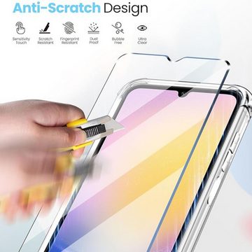 SmartUP Smartphone-Hülle Hülle + 2X Schutzglas für Samsung Galaxy A25 5G Panzerfolie Case 9H, Rundumschutz, Displayschutz