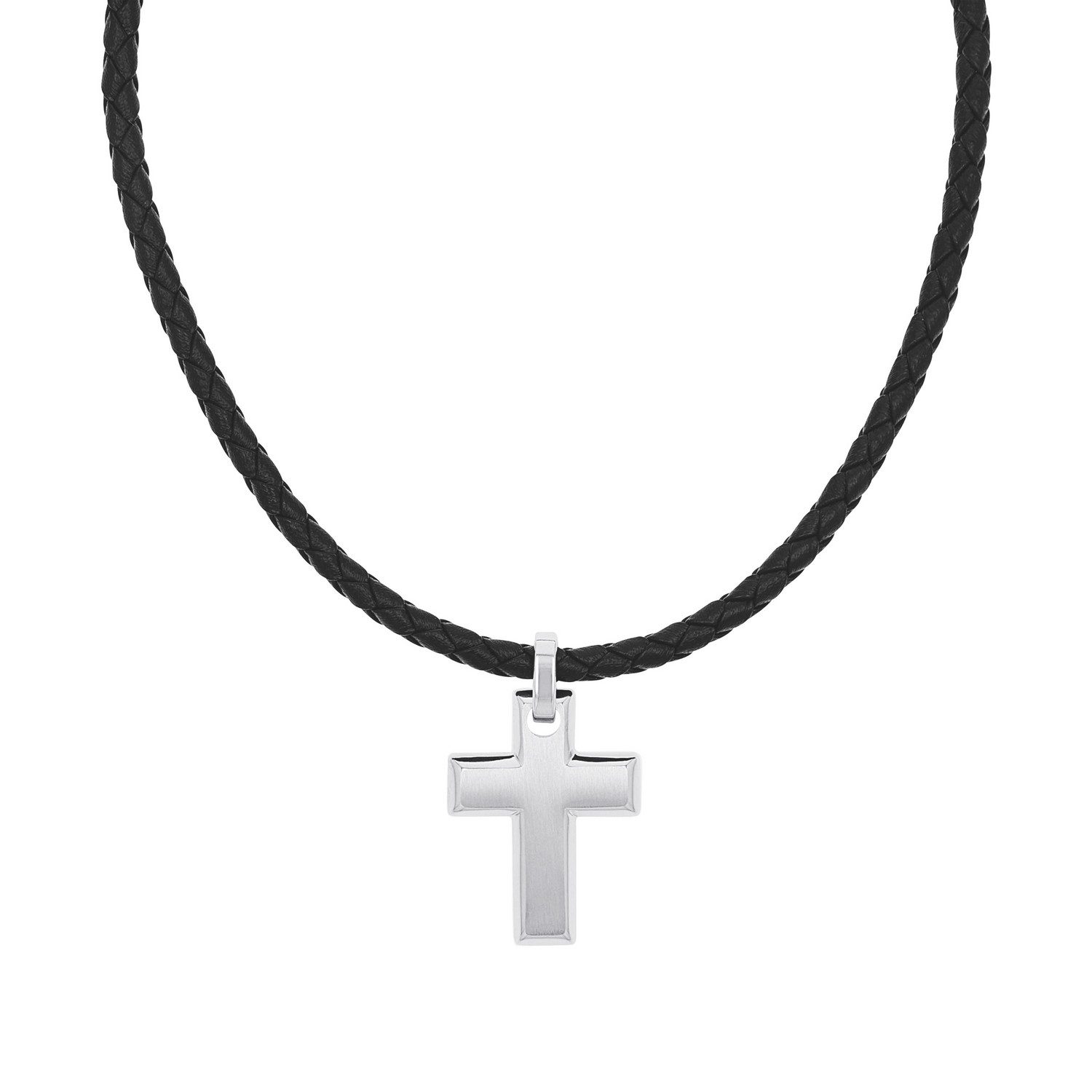 TOM TAILOR Kette mit Anhänger Schmuck Geschenk Edelstahl Leder Kreuz