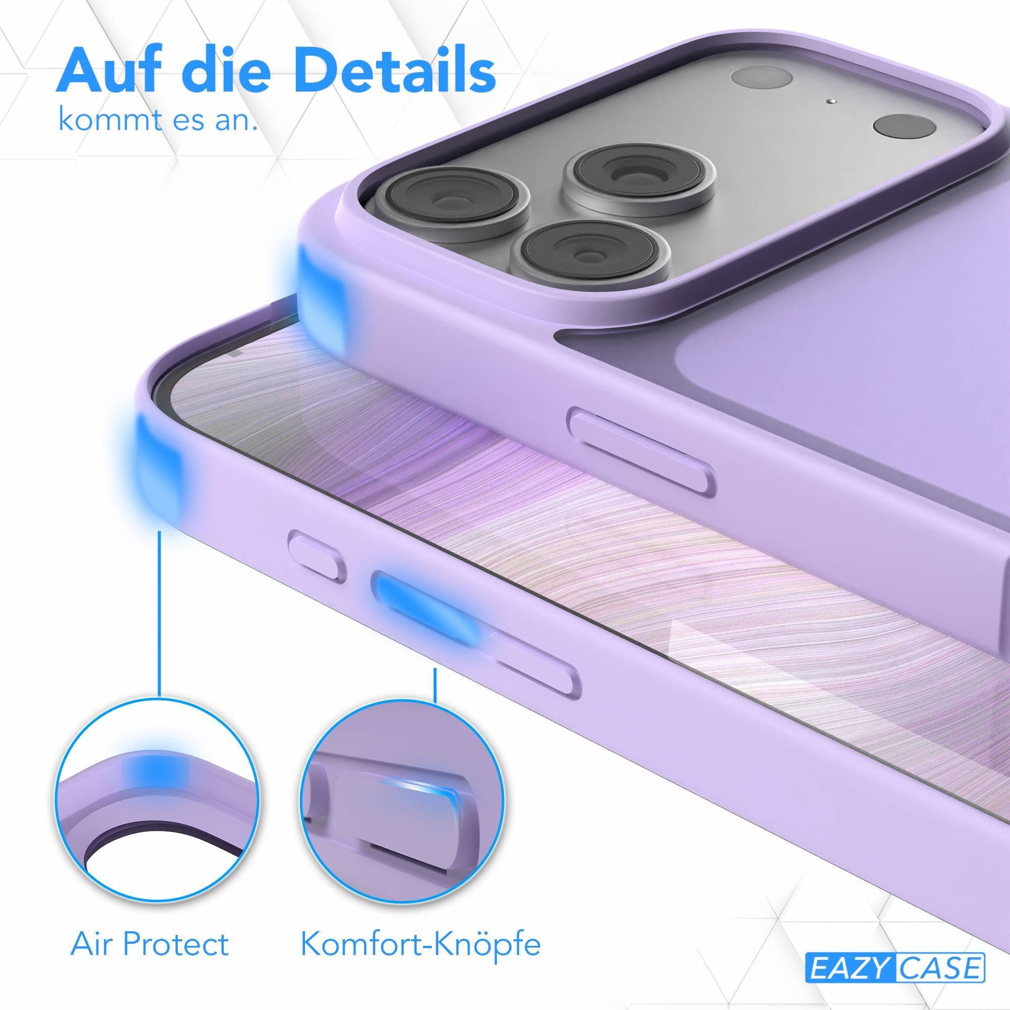 EAZY CASE Handyhülle Outdoor Case für Apple iPhone 17 Pro Max 6,9 Zoll, Schutzhülle mit Kameraschutz Robust Schutzhülle stoßfest Lila Lavendel – Bild 4 von 5