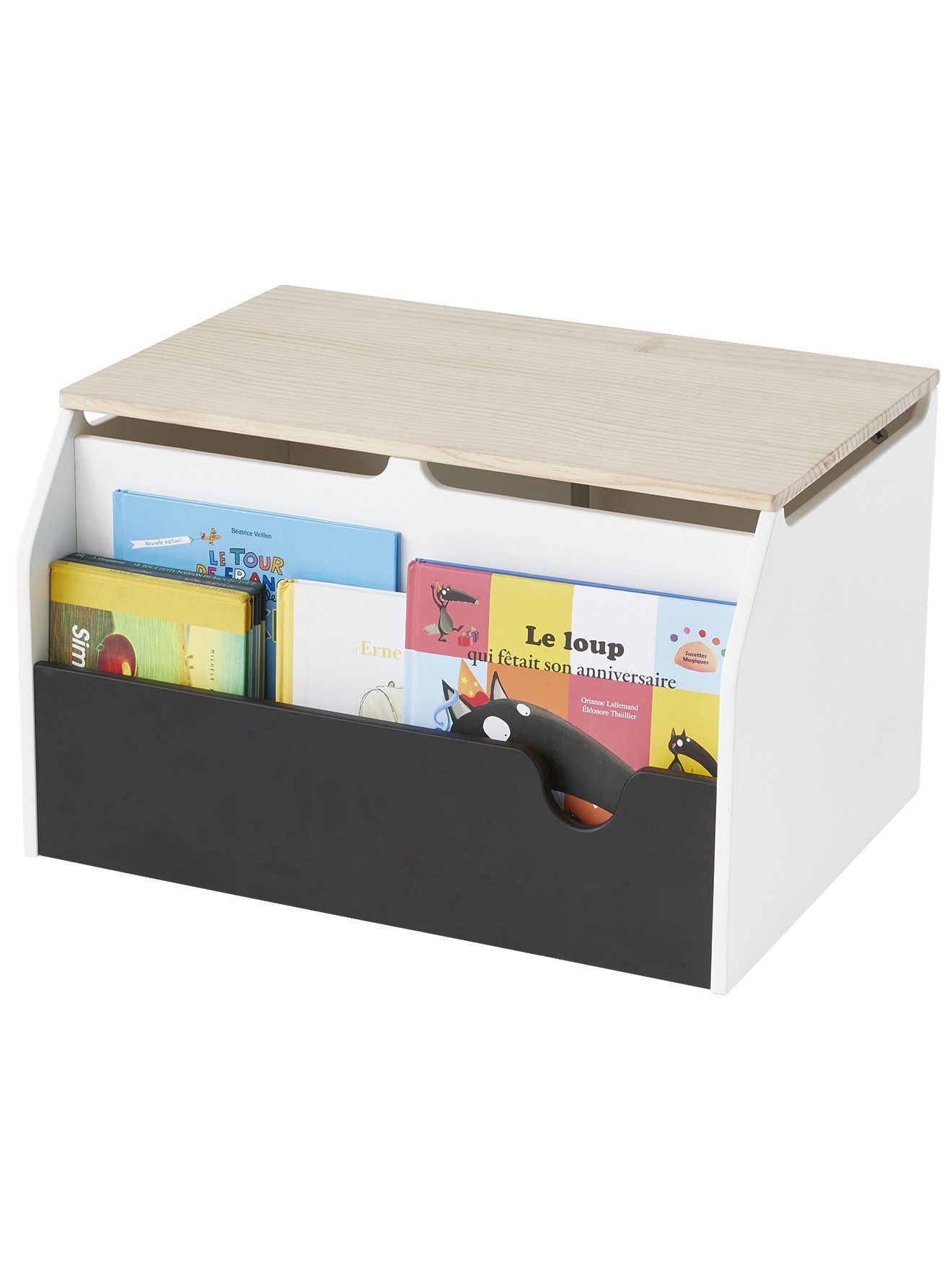 vertbaudet Sitzbank Kinder Büchertruhe SCHOOL