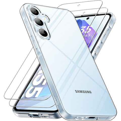 MSM Handyhülle Hülle + 2X Schutzglas für Samsung Galaxy A55 5G Panzerfolie Full