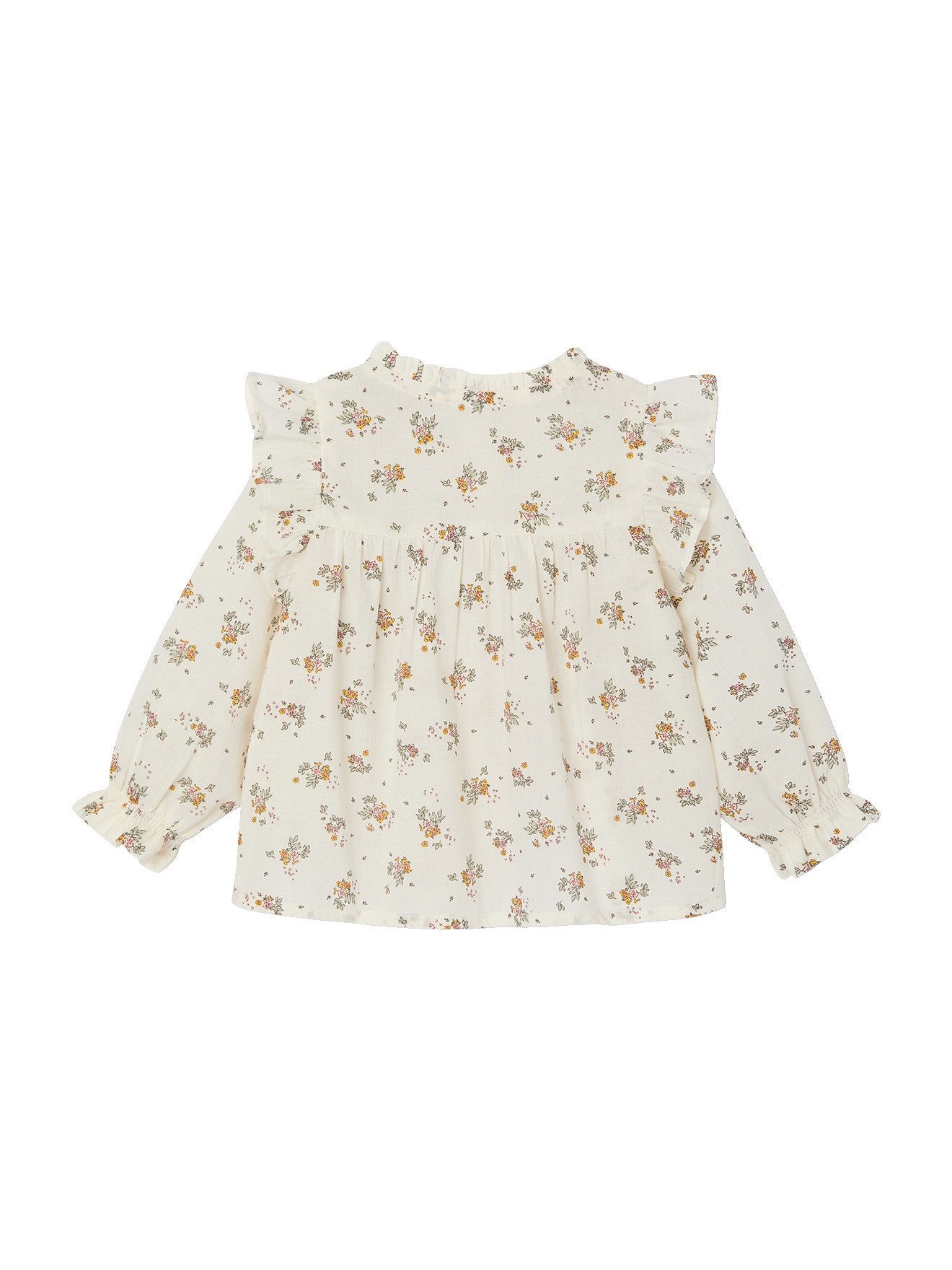 vertbaudet Langarmhemd Baby Bluse mit Volants