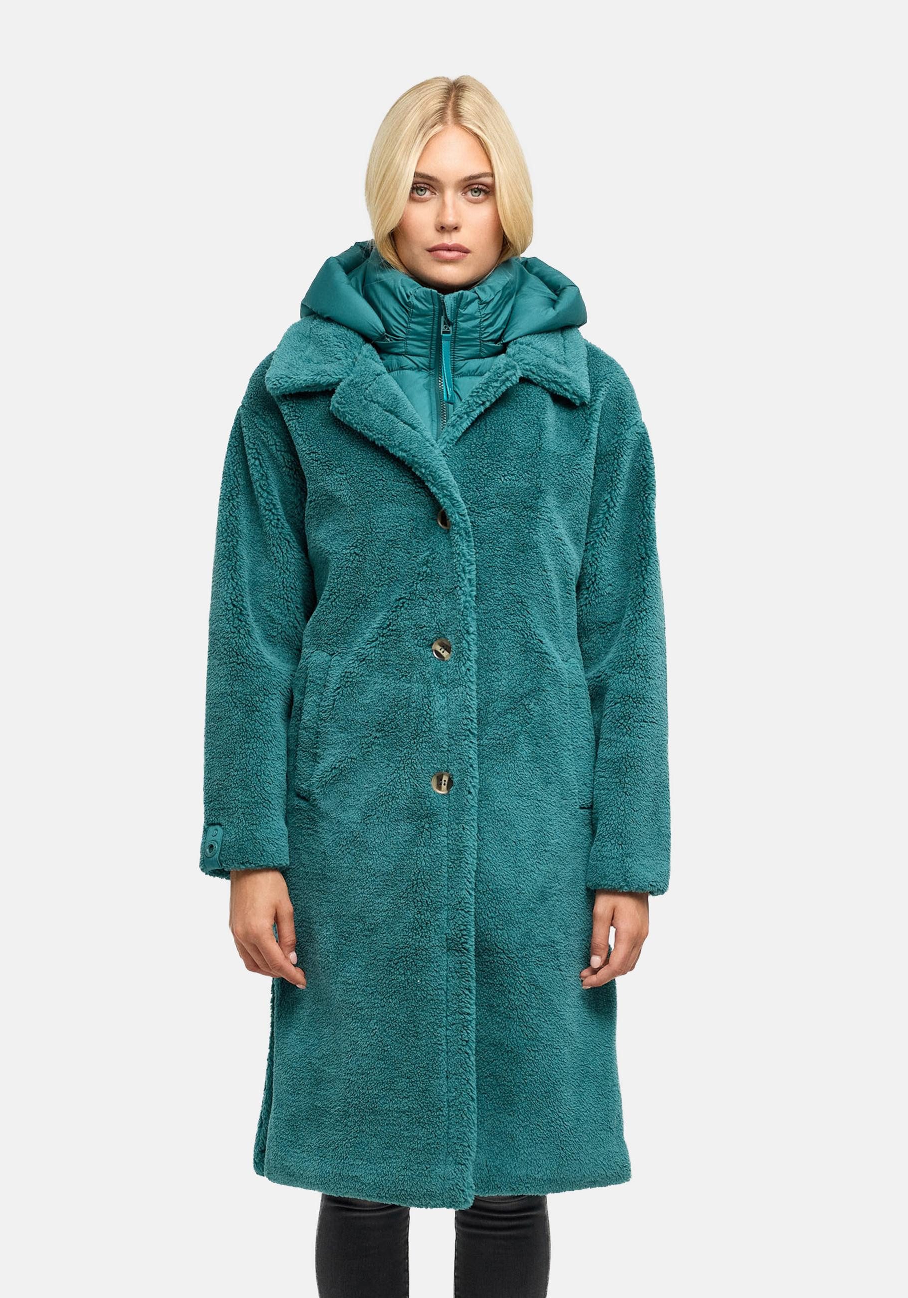 Navahoo Wintermantel Teddyzauber 14 Plüschmantel aus Teddyfleece mit abnehmbarem Krageneinsatz