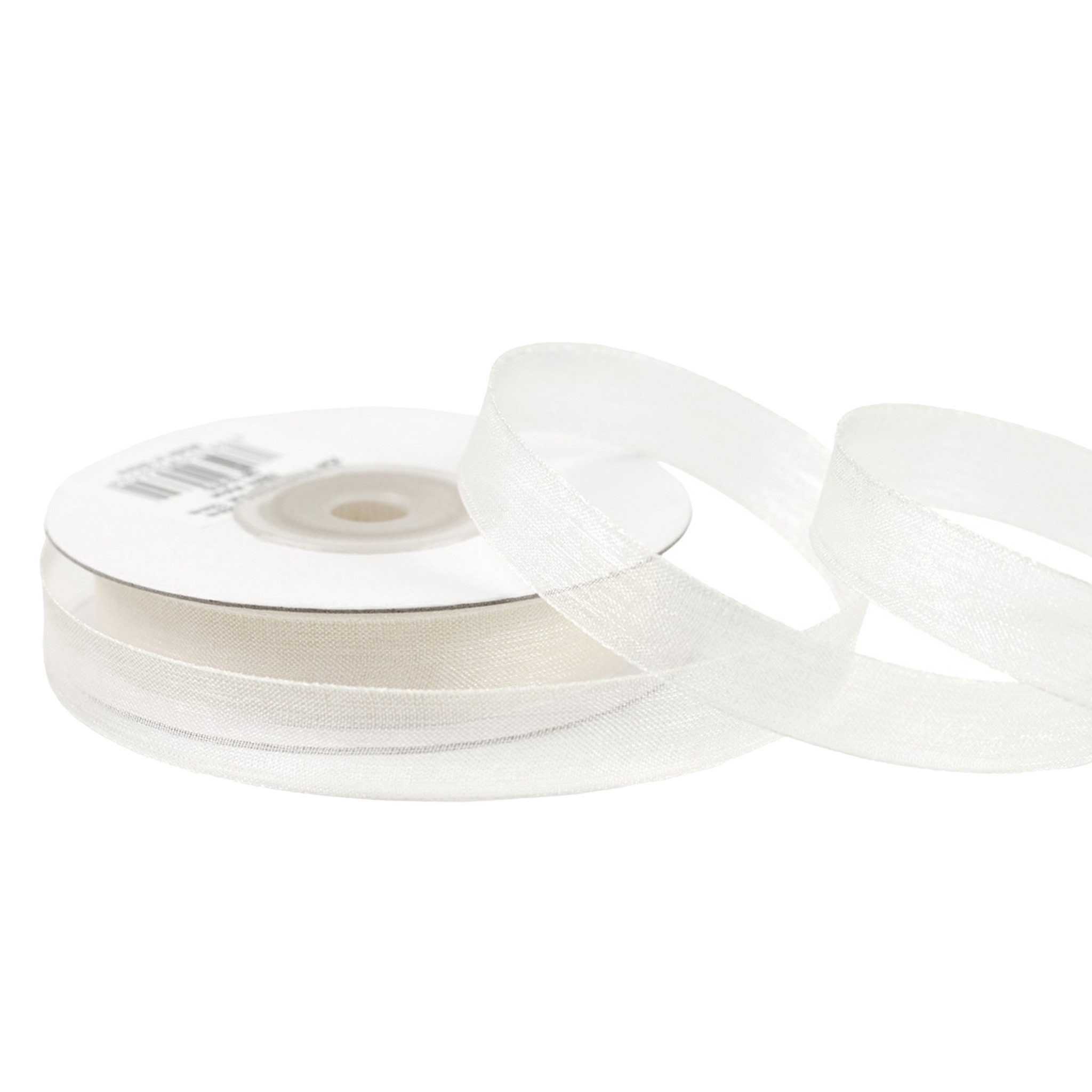 Creativery Organzaband, Organzaband 12mm x 25m Rolle Ivory / Elfenbein