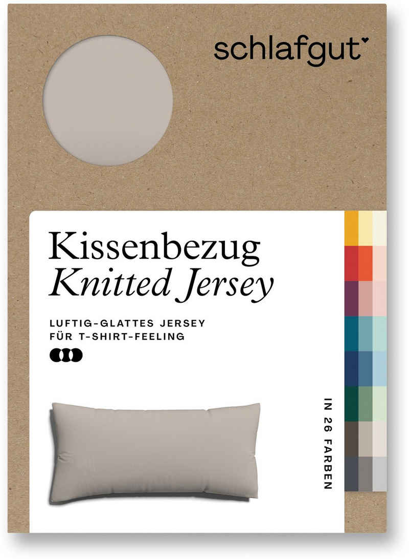 Kissenbezug Knitted Jersey, Schlafgut (1 Stück), bügelfrei