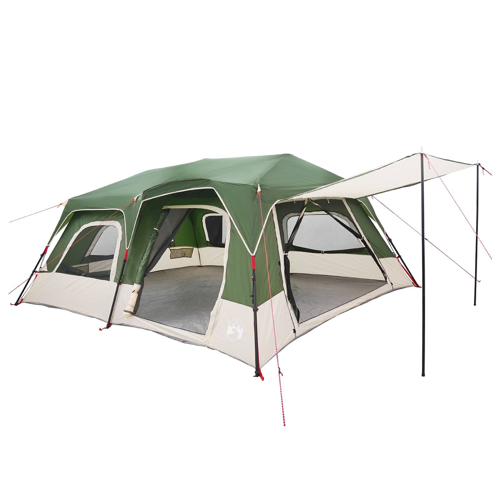 vidaXL Kuppelzelt Sofort Zelt Grün 10 Personen 185T Polyester mit PU-Beschichtung, (1 tlg)