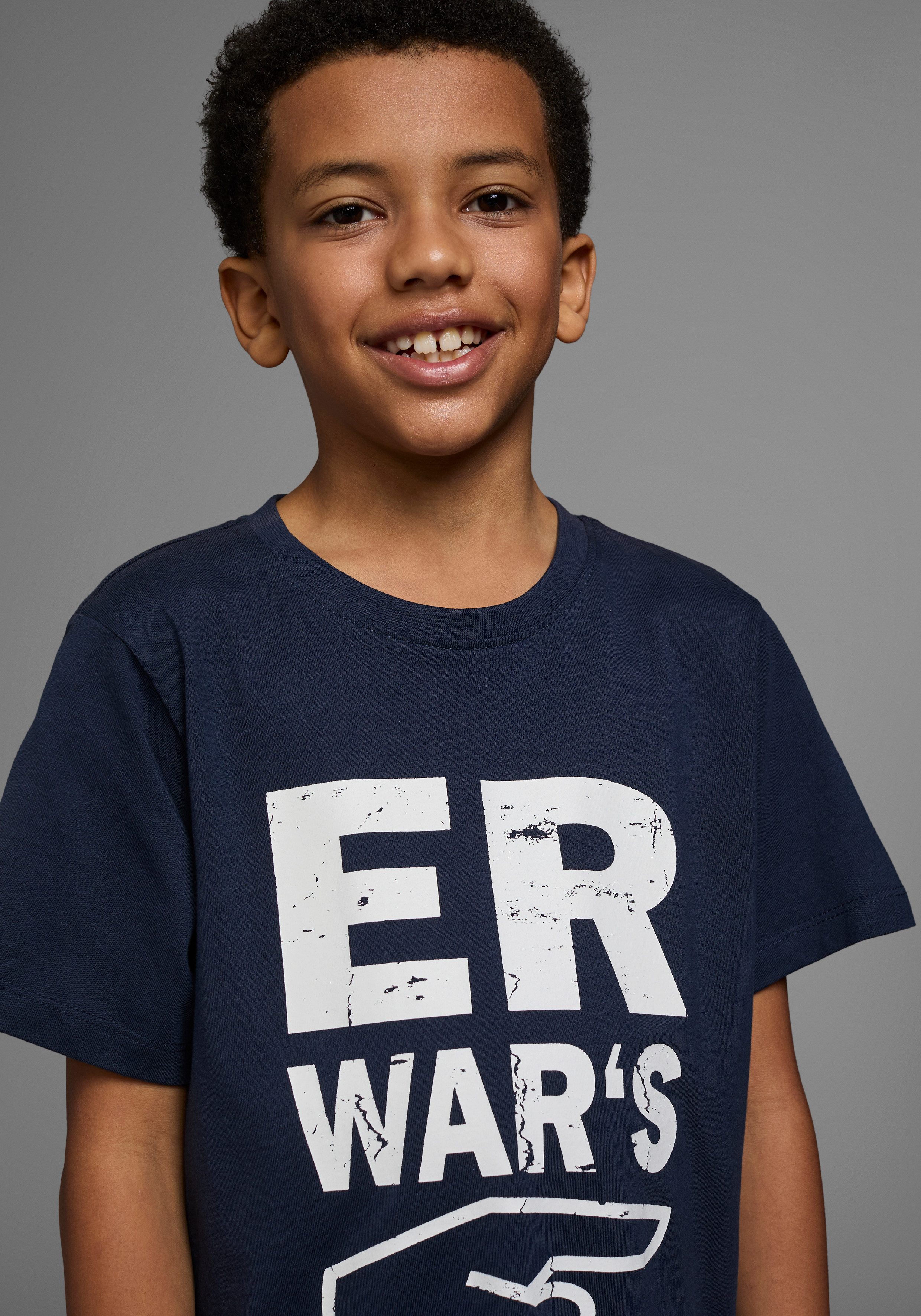 KIDSWORLD T-Shirt Sprücheshirt: ER WAR`S Immer einen coolen Spruch parat. Sprücheshirt