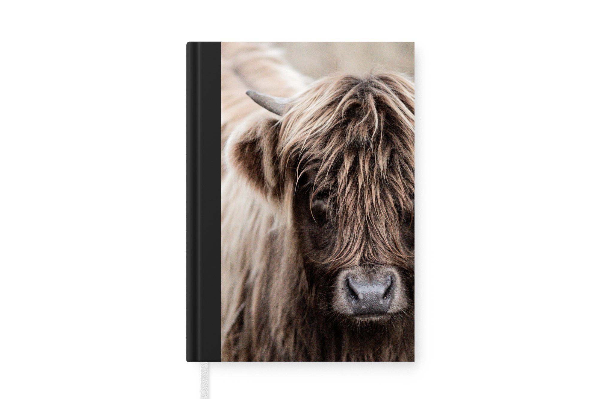 MuchoWow Notizbuch Schottischer Highlander - Tiere - Hoorn, Journal, Merkzettel, Tagebuch, Notizheft, A5, 98 Seiten, Haushaltsbuch