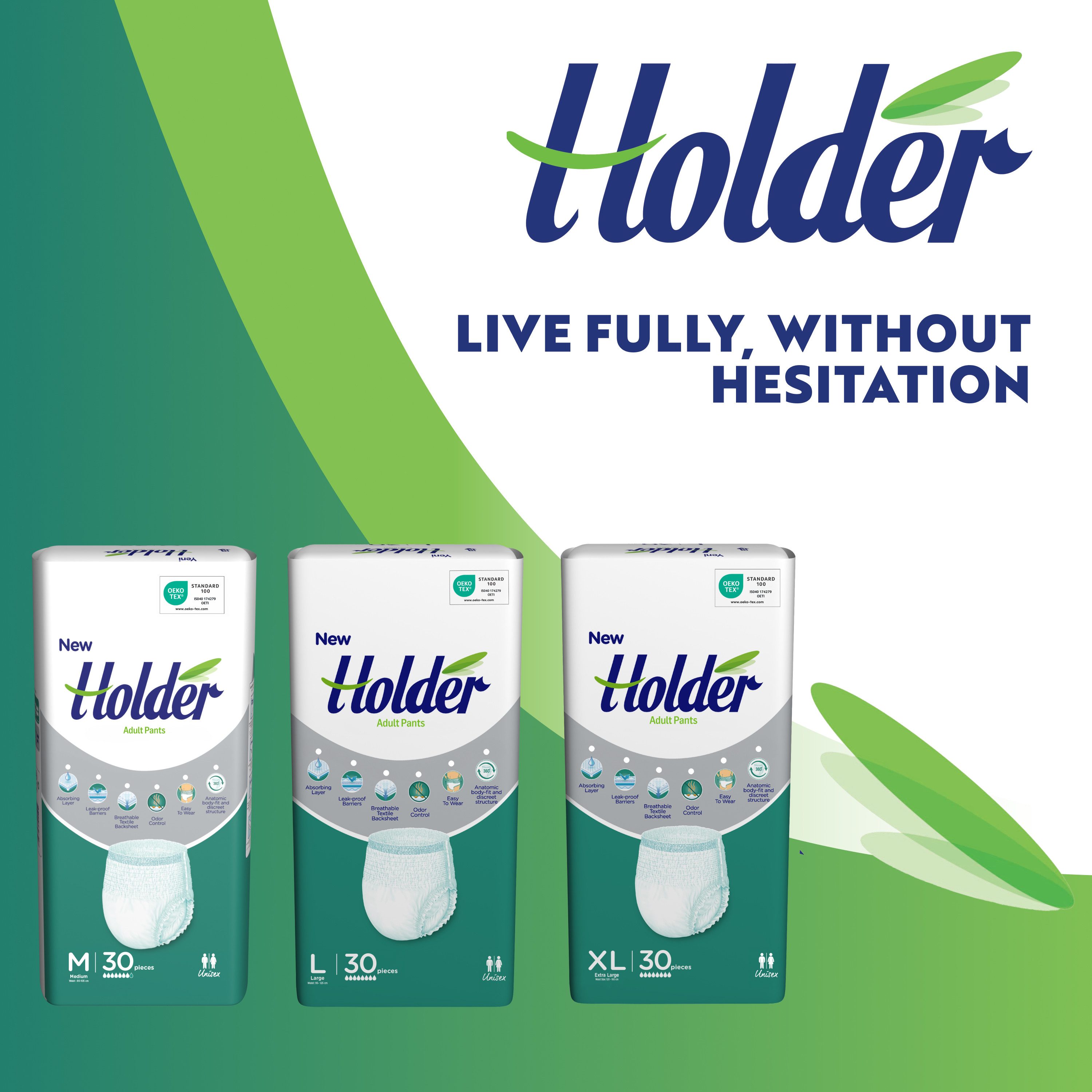 Holder Inkontinenzslip Auslaufsichere, saugfähige Einweg-Unterhose für Erwachsene, Unisex, el