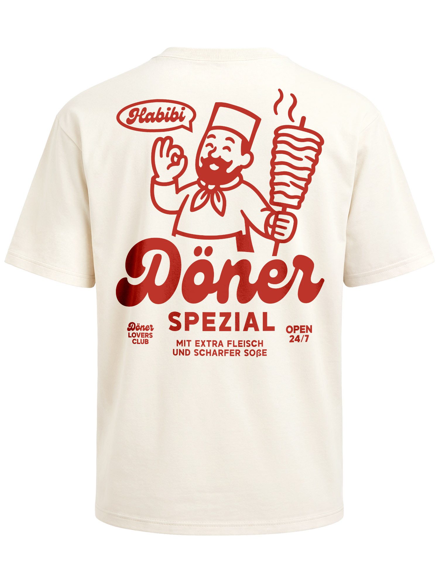 Neverless Oversize-Shirt Herren T-Shirt - Döner Spezial - Oversized Relaxed Fit Sommer mit Print