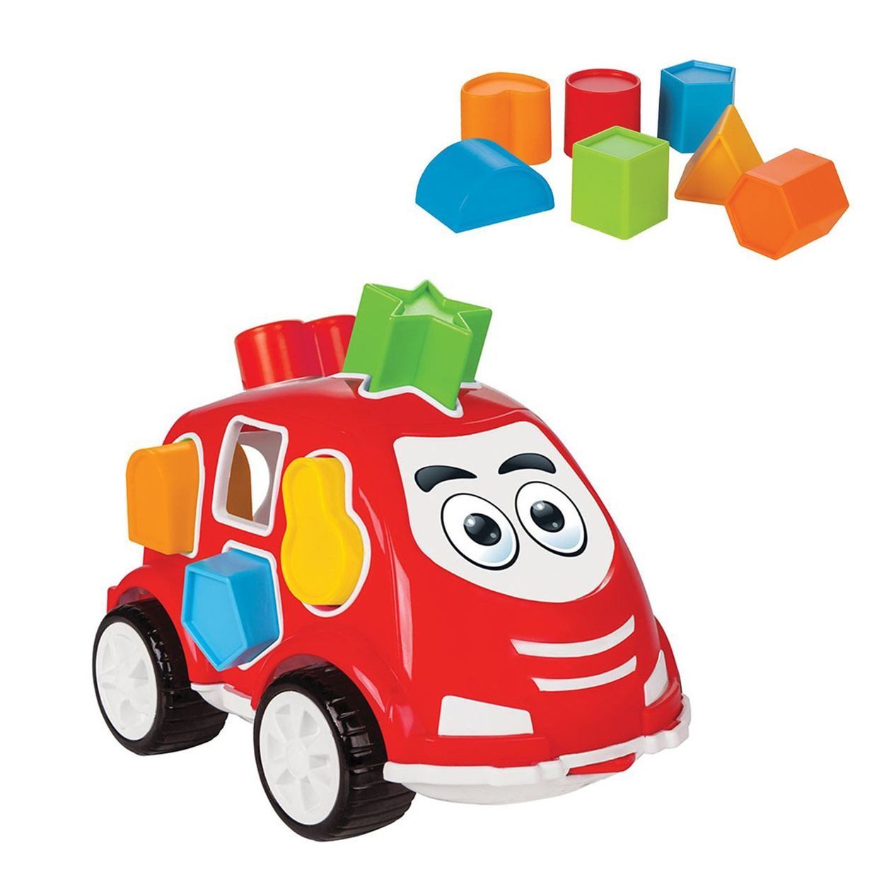 Pilsan Spielcenter Steckspiel Auto 03187, verschiedene Formen und Farben, Fahrzeugform, ab 1 Jahr, Steckbox