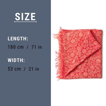 PANASIAM Halstuch elegantes Schaltuch auch als Schultertuch Schal oder Stola tragbar, in schönen farbigen Designs mit kleinen Fransen aus Baumwolle